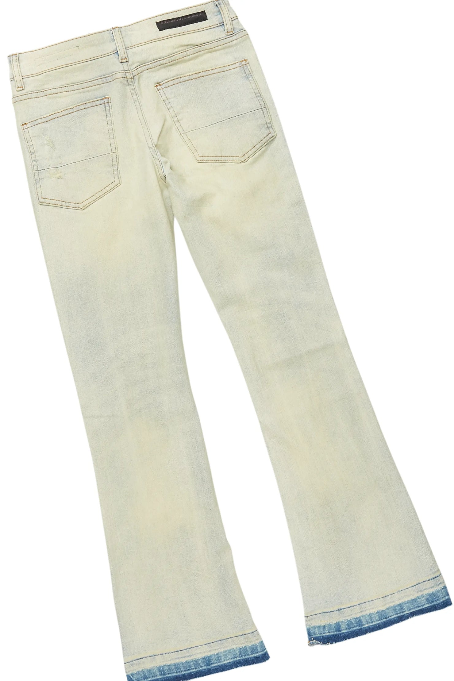 Boys Kait Beige Hoodie/Stacked Flare Jean Set