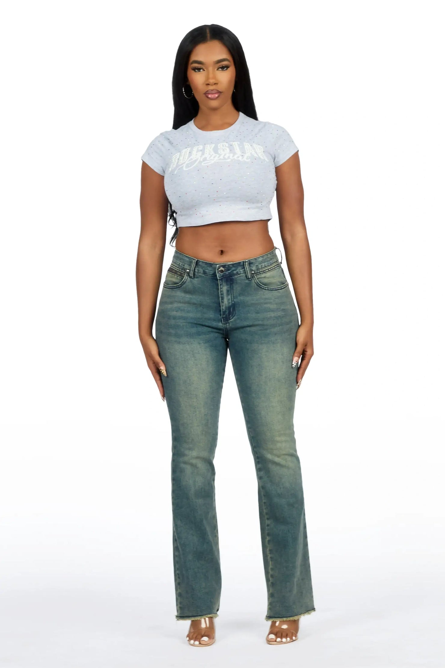 Tiriea Tint Wash Low Rise Stretch Bootcut Jean