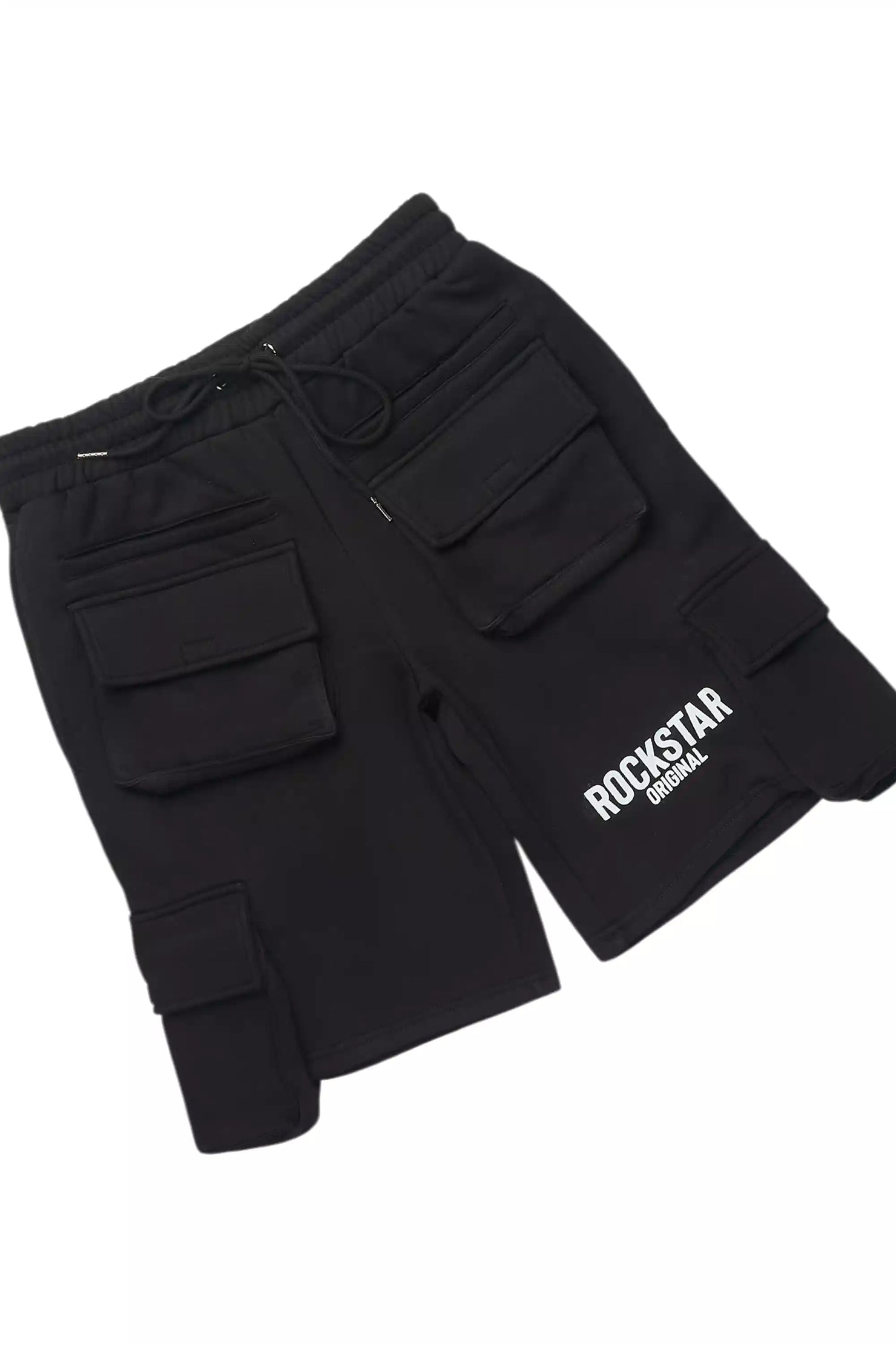 Sana Black/White T-Shirt Cargo Short Set