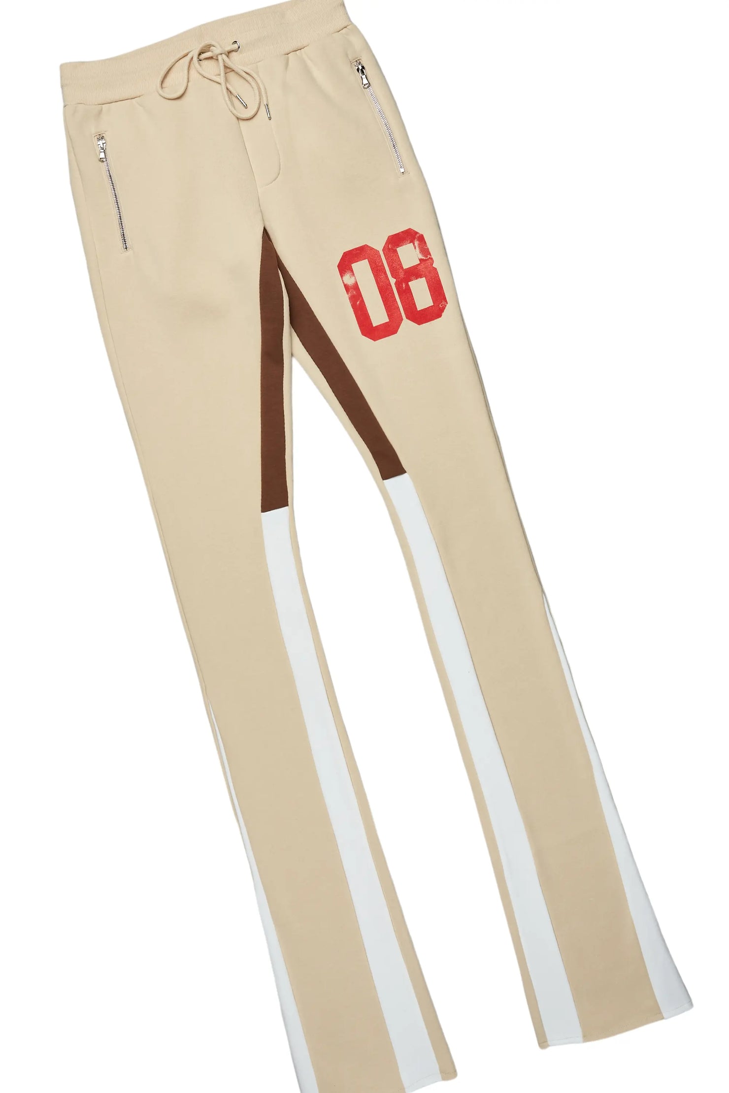 Grill White/Beige Oversized T-Shirt/Super Stacked Track Set