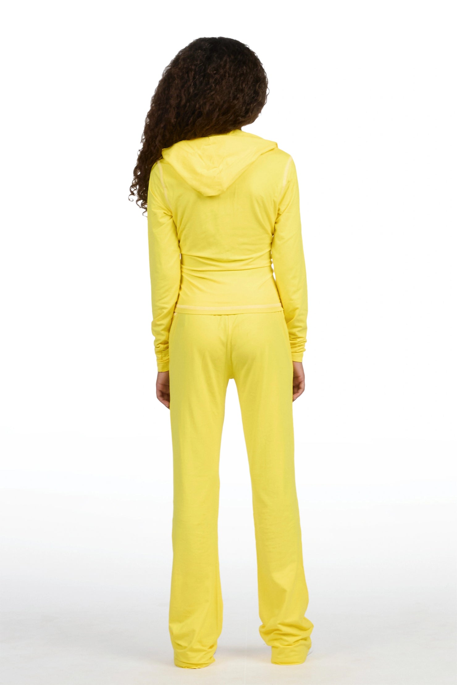 Girls Zyriah Yellow Rhinestone Lounge Track Set