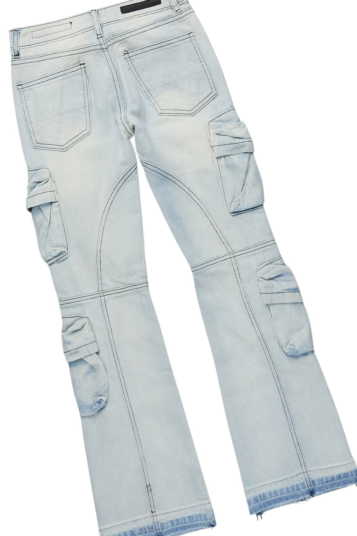 Boys Beau Royal Blue T-Shirt/Stacked Flare Jean Set