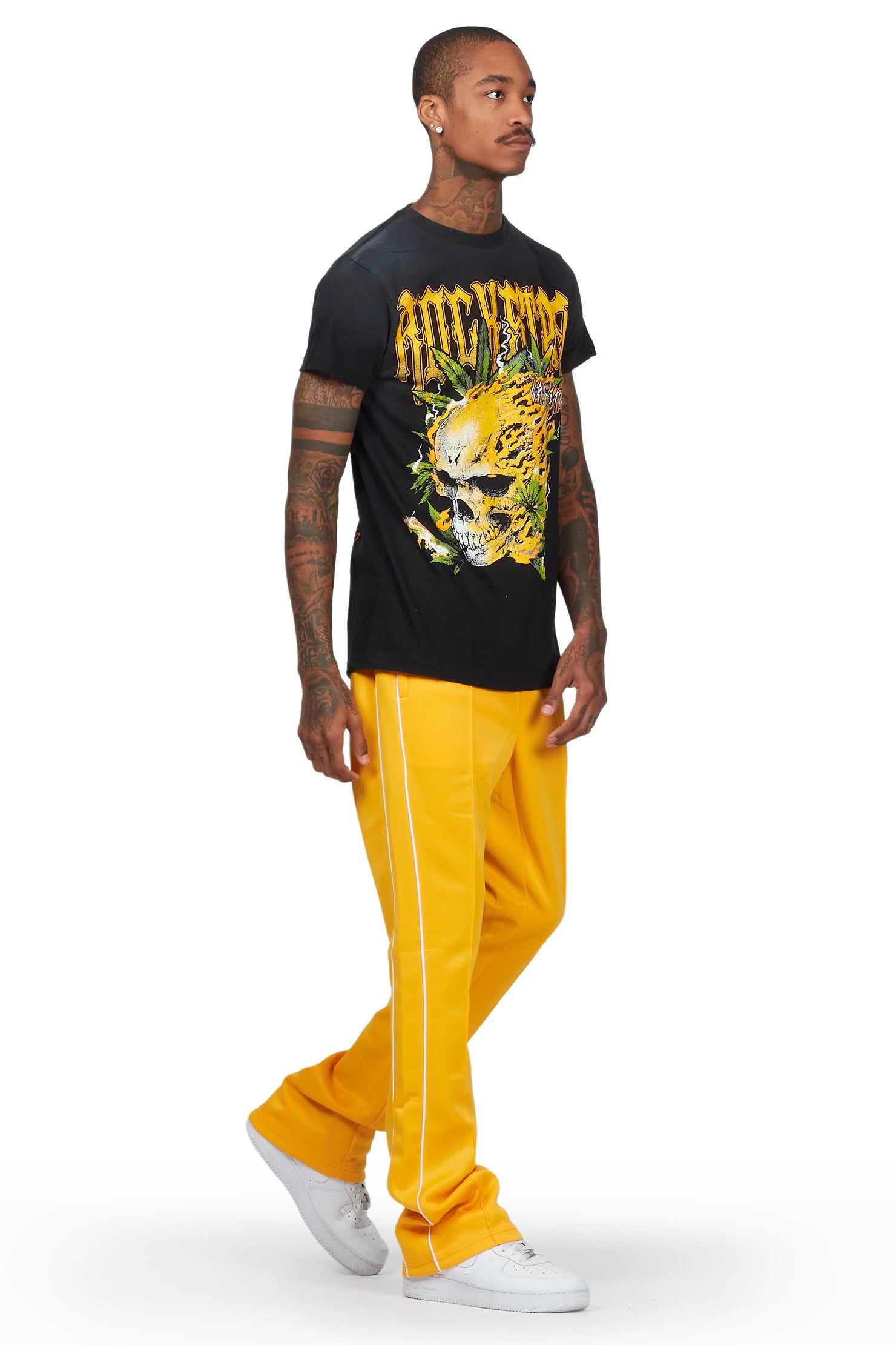 Manitol Black/Yellow T-Shirt/Stacked Track Set