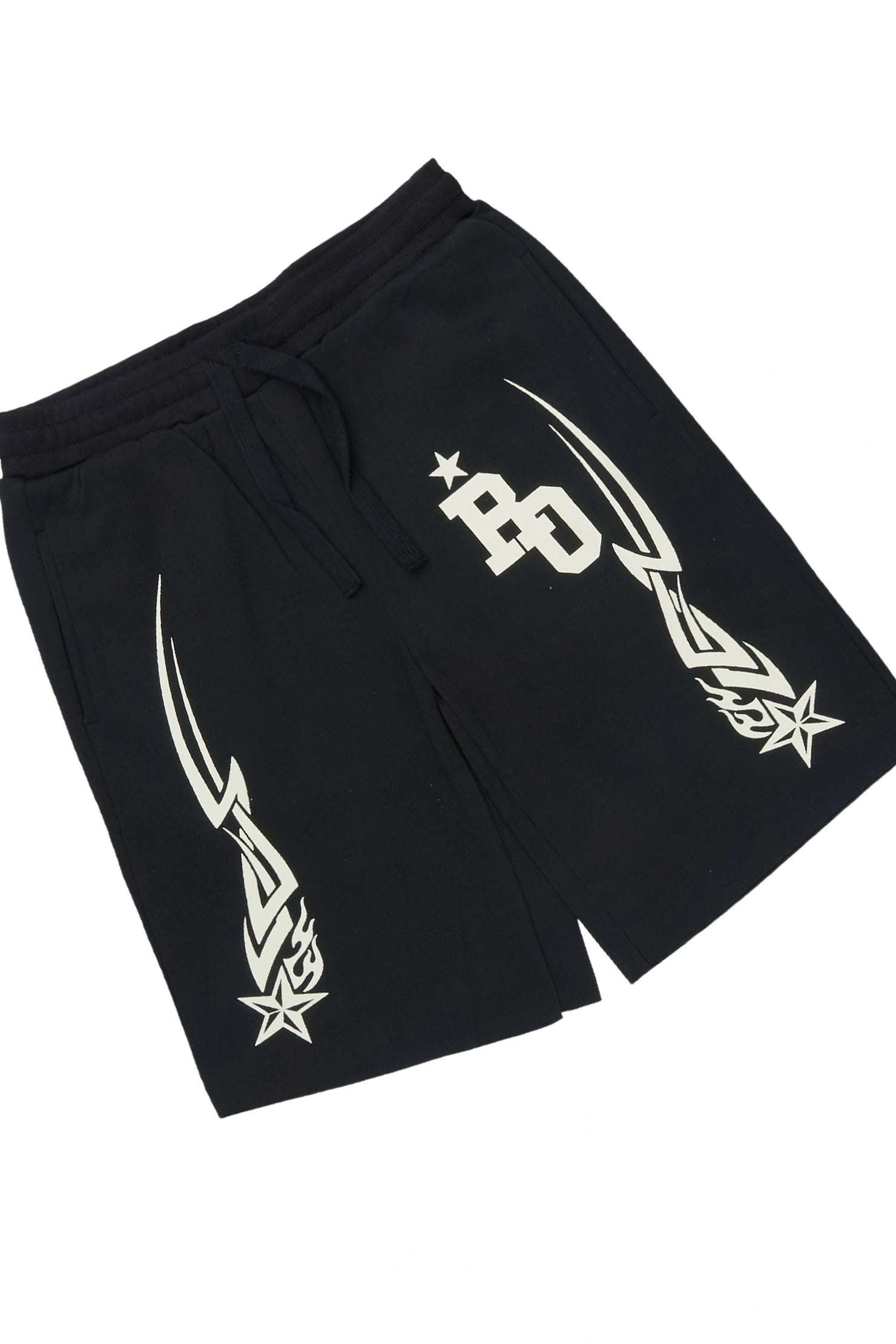 Boys Plutix Black/Cream Graphic T-Shirt/Short Set
