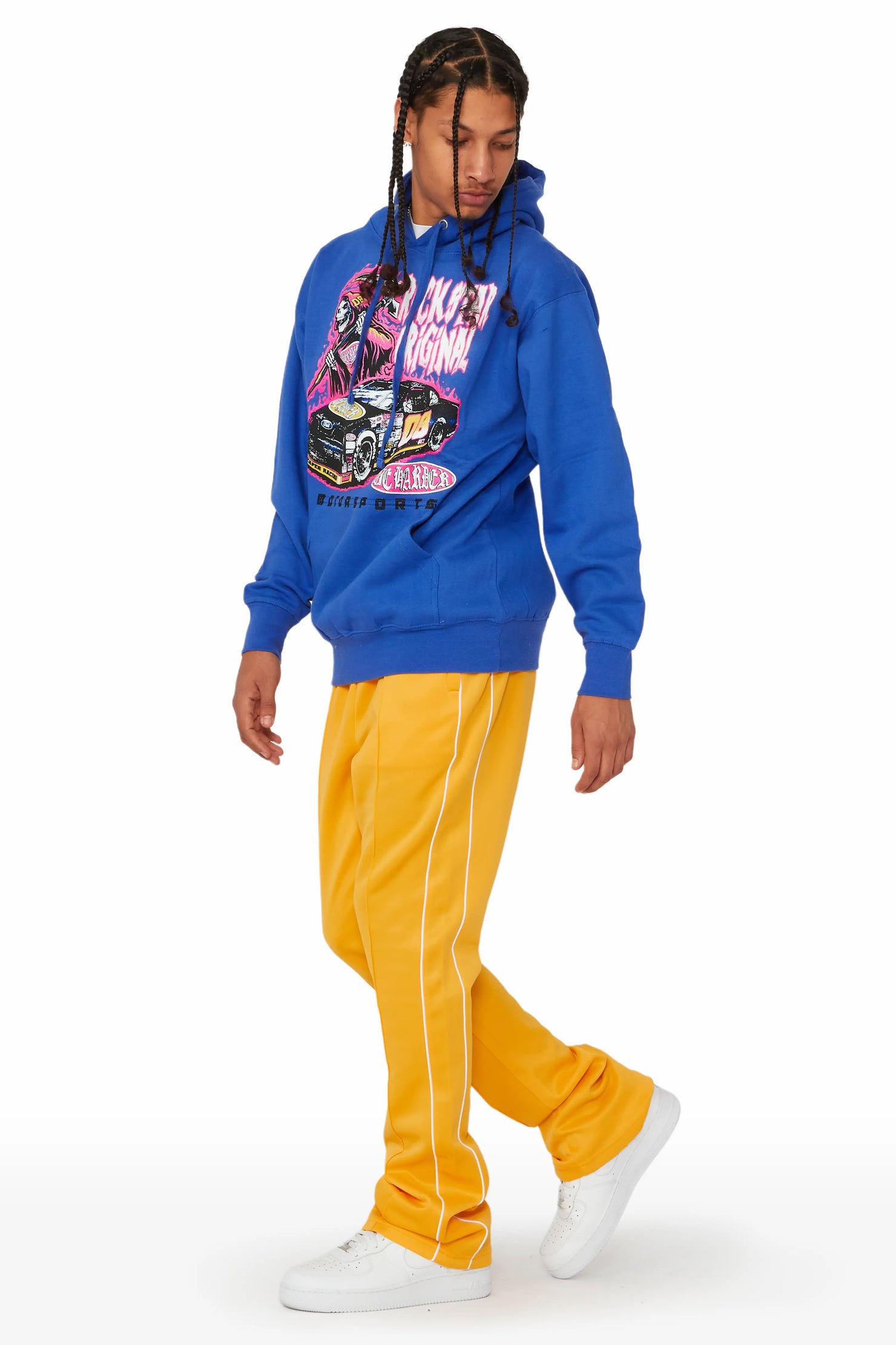 Daggor Blue/Yellow Hoodie/Track Pant Set