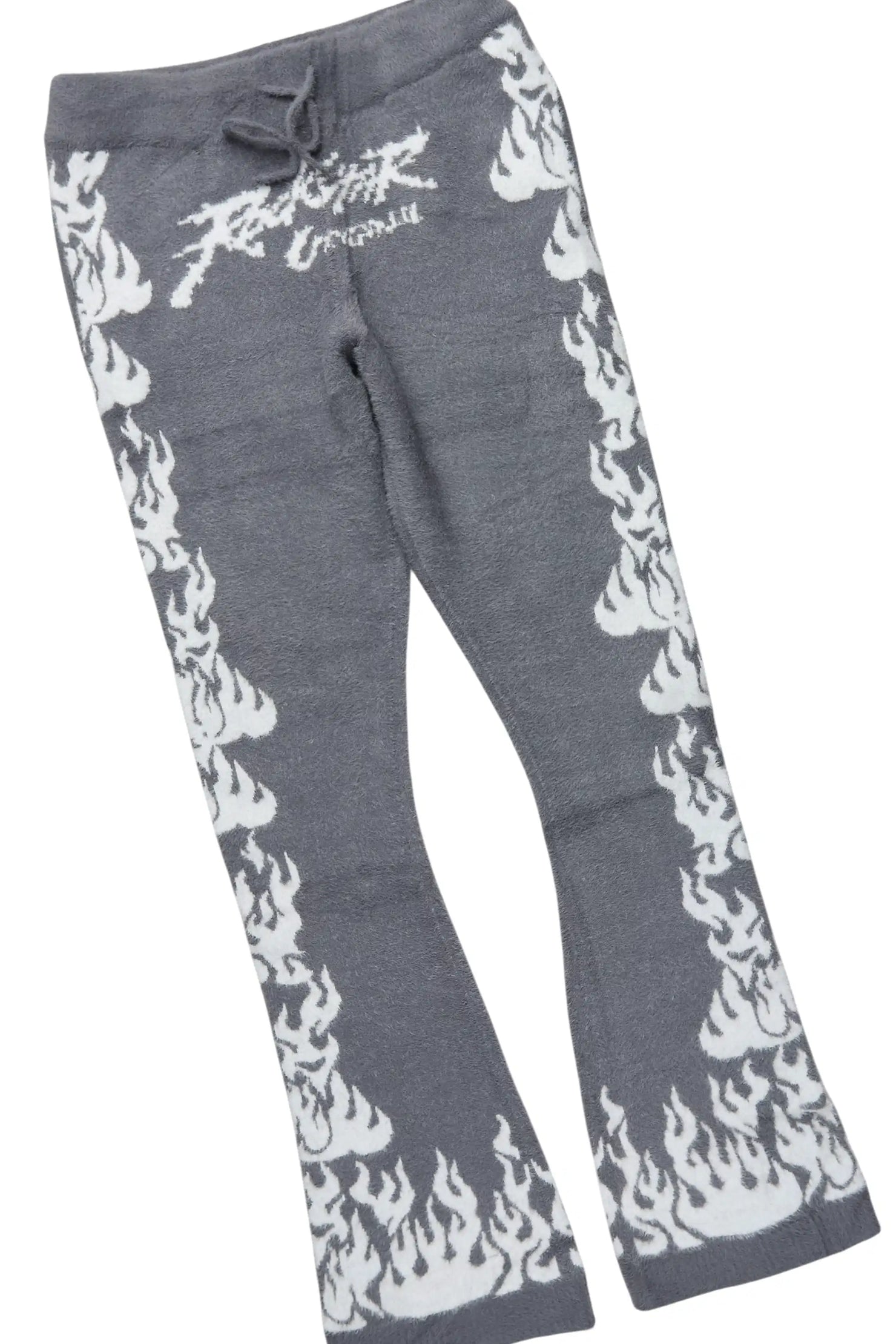 Yash Grey Hoodie Stacked Flare Track Set