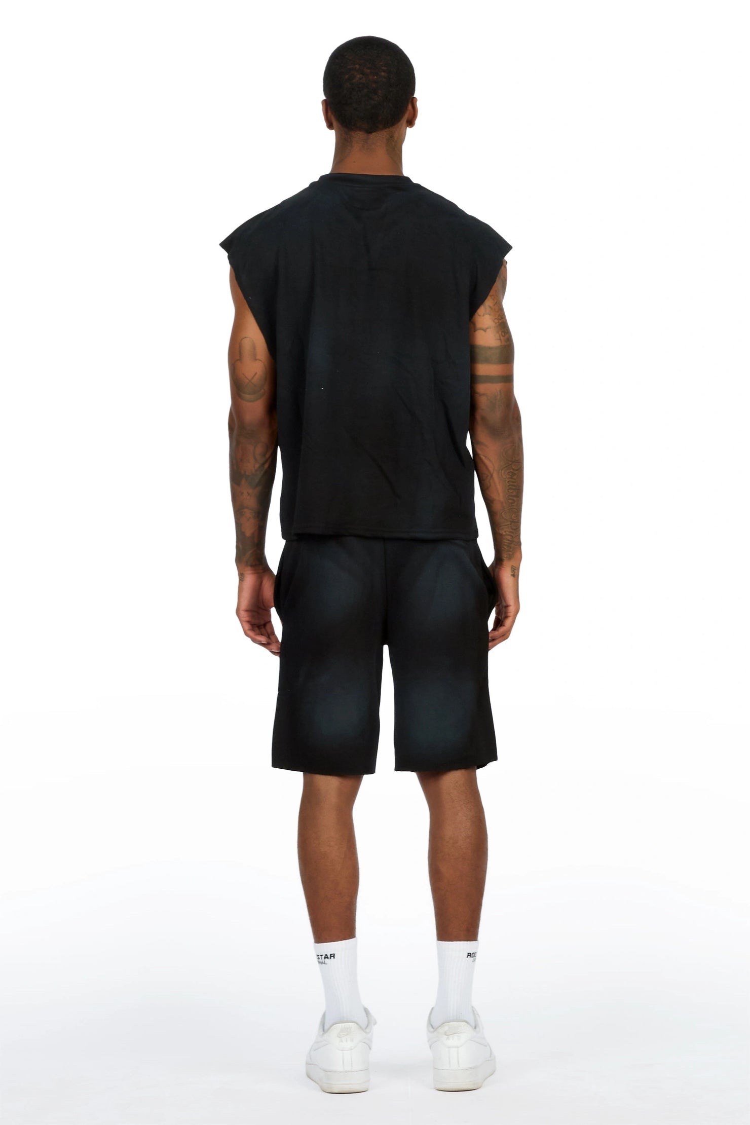 Boe Black Cut Sleeve T-Shirt/Short Set