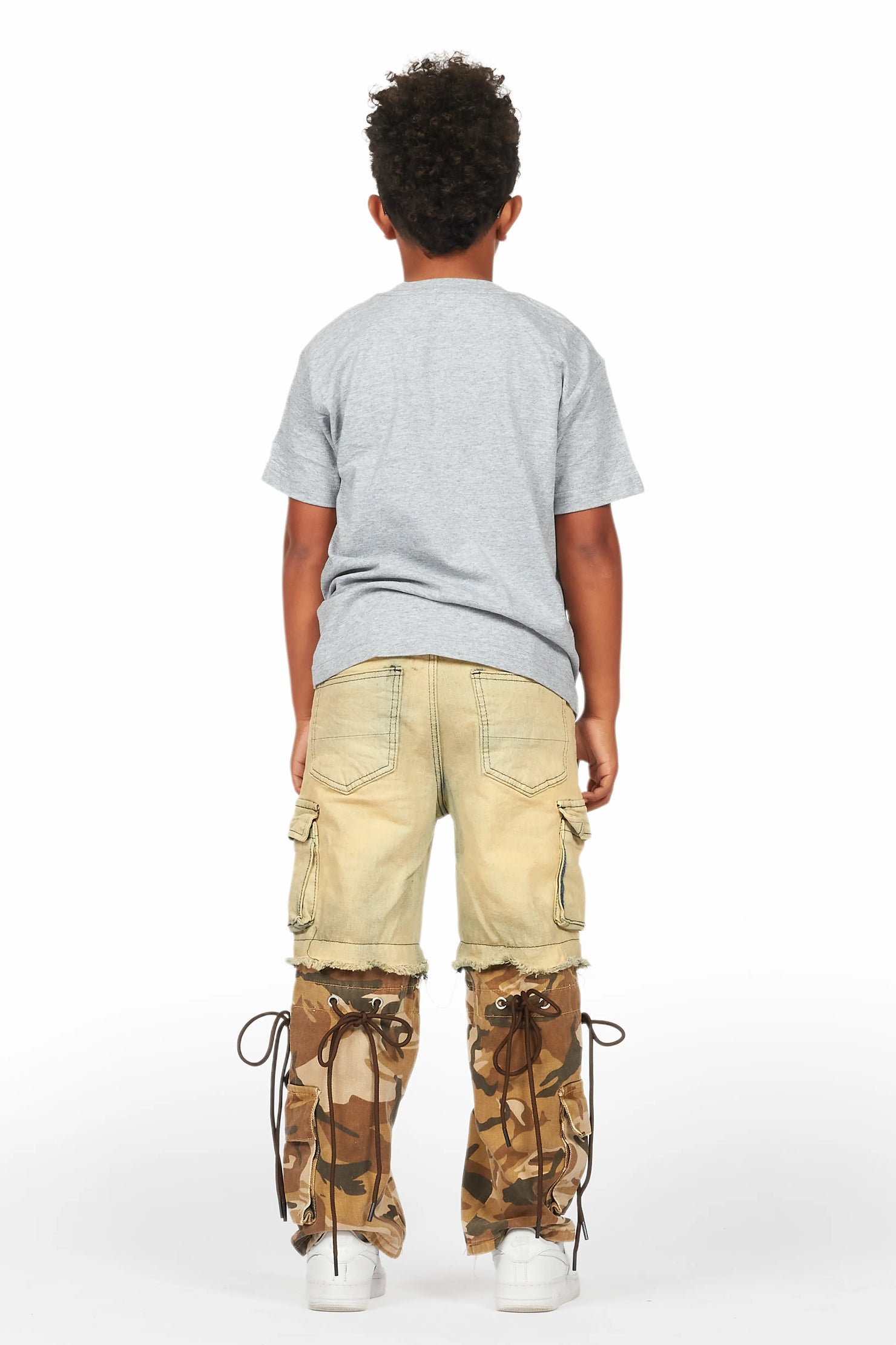 Boys Baatar Blue/Brown Camo Baggy Fit Jean