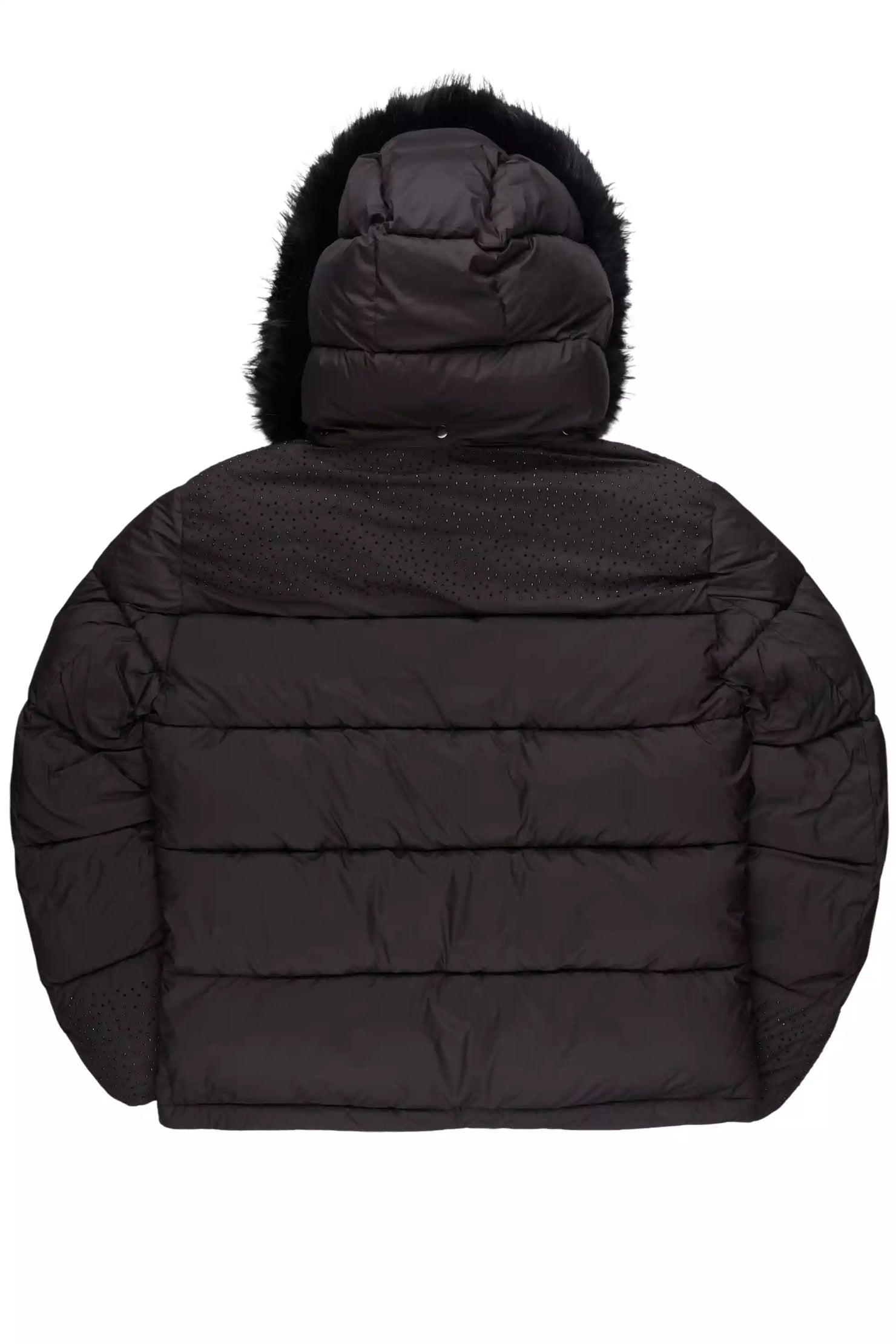 Glacier Black Rhinestone Puffer Jacket