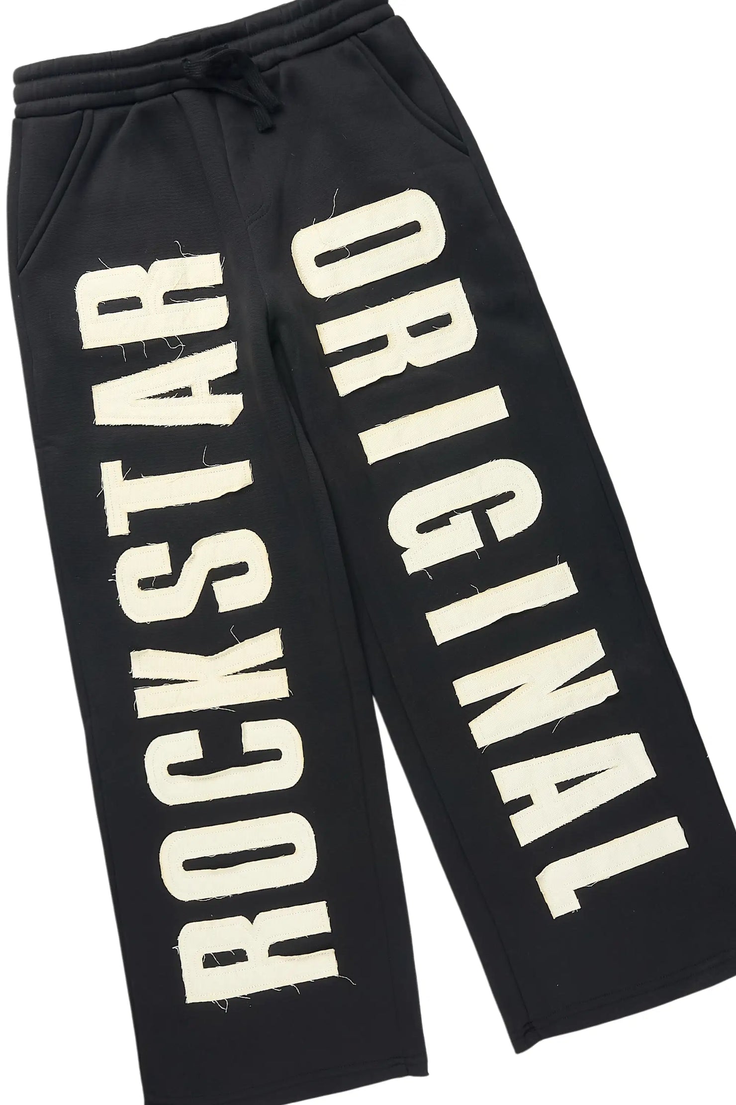 Boys Ashiro Black/White Zip Up/Wide Leg Track Set