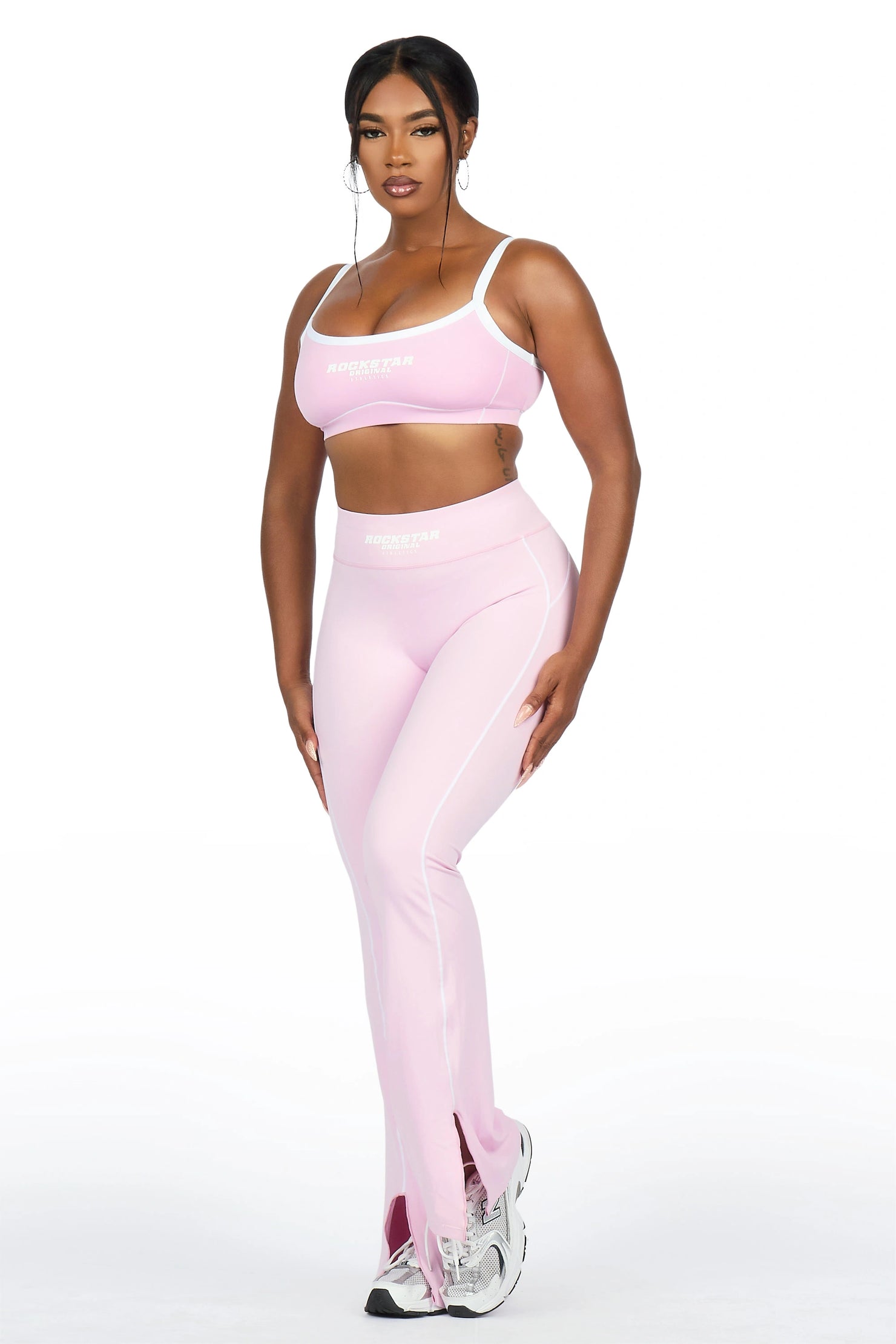 Keilana Pink Active Flare Pant Set