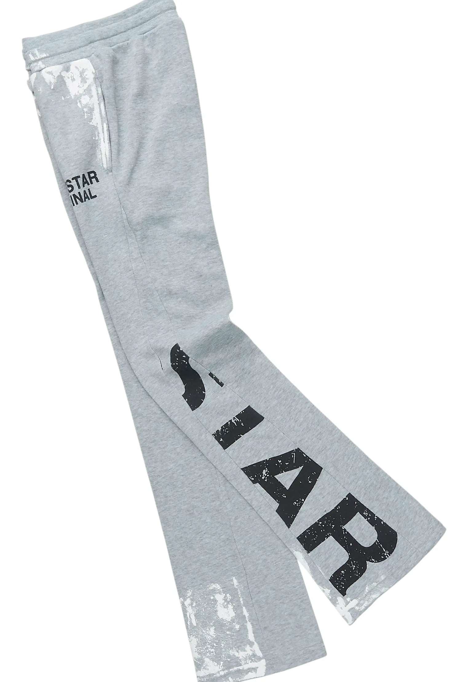 Boys Deniska Heather Grey/Black Hoodie Track Pant Set