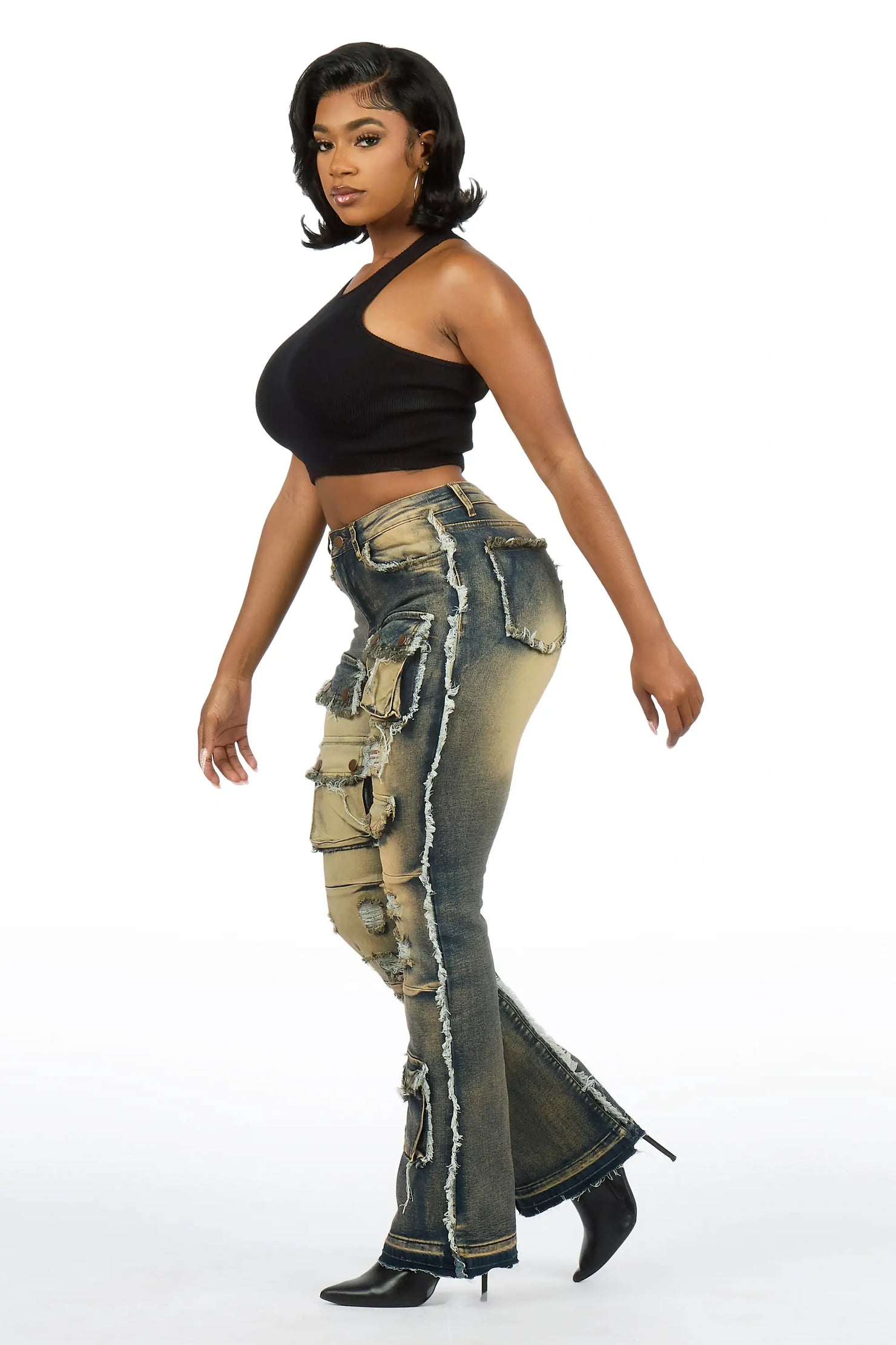 Nyxia Tint Cargo Super Stacked Jean