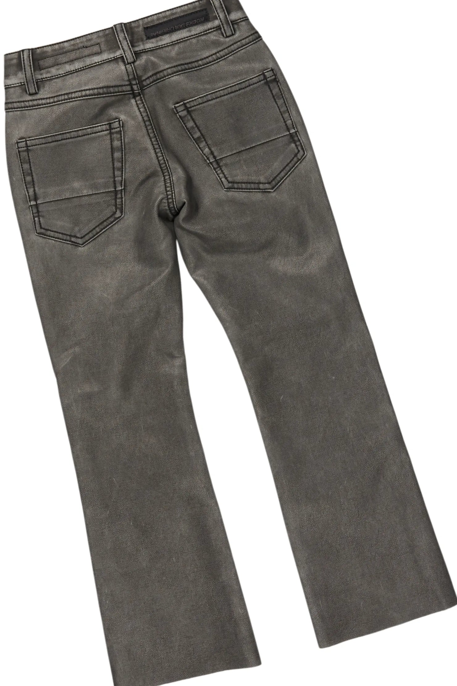 Boys Pablo Red Hoodie/Stacked Flare PU Jean Set