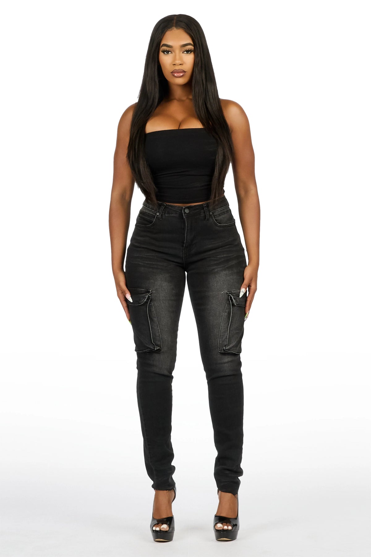 Kimwona Black Cargo Skinny Jean