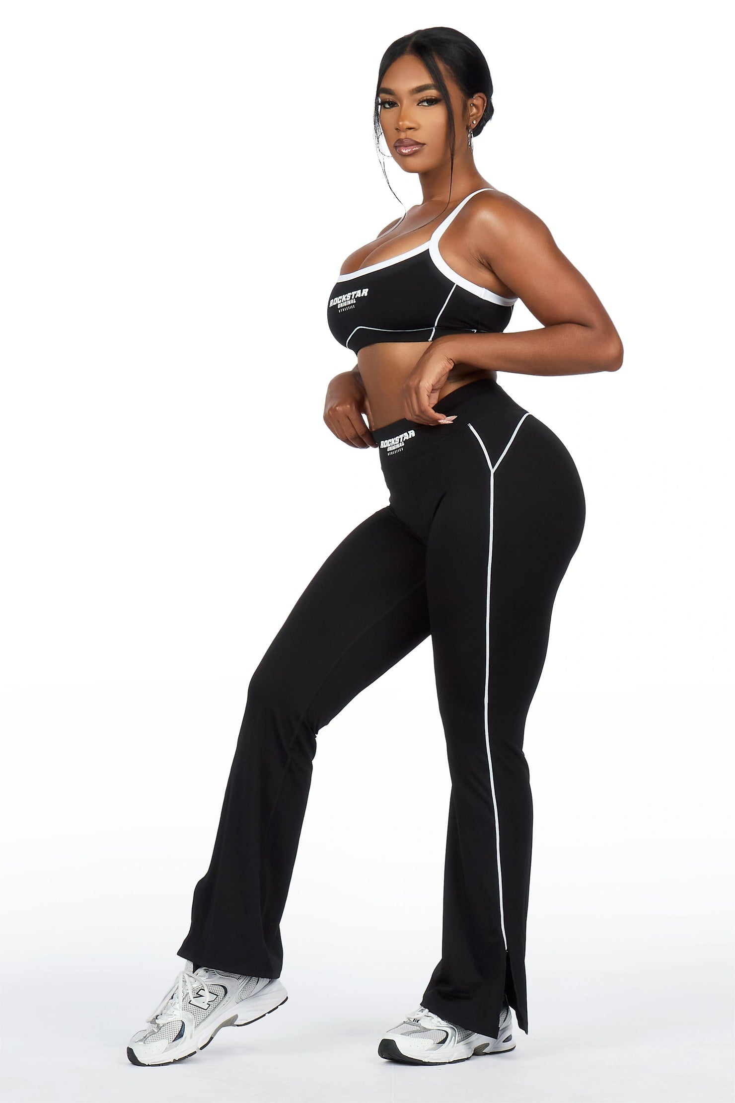 Keilana Black Active Flare Pant Set