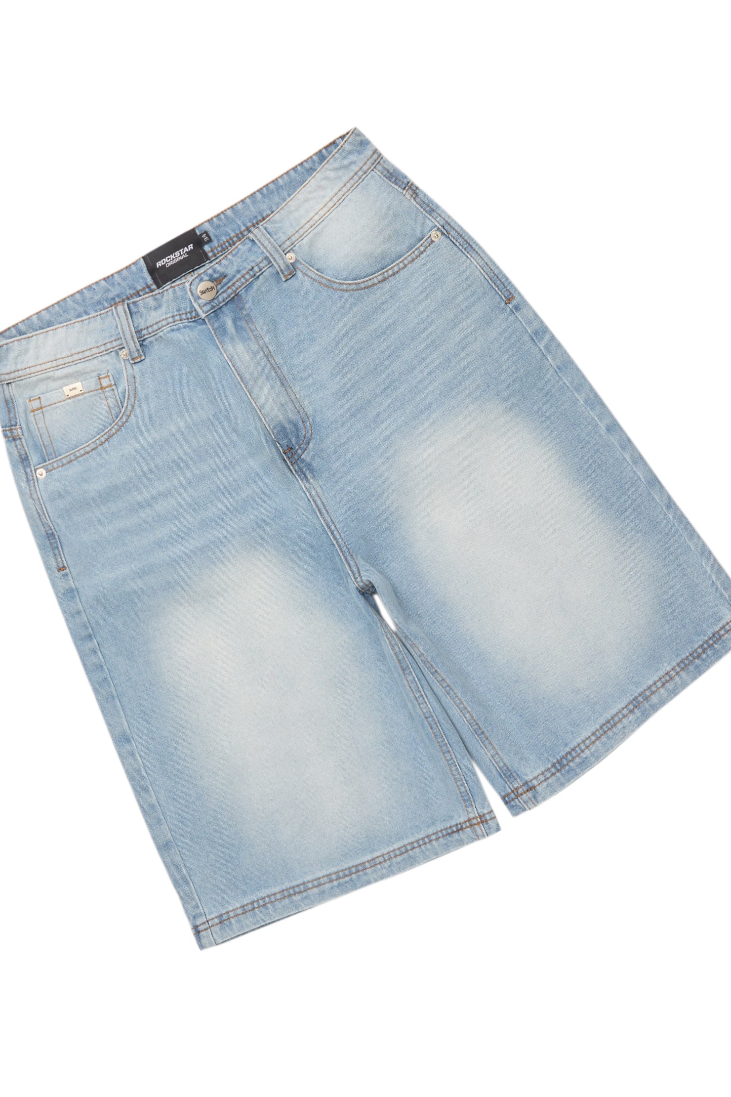 Dayte Nite White Muscle Tee/Denim Jort Set