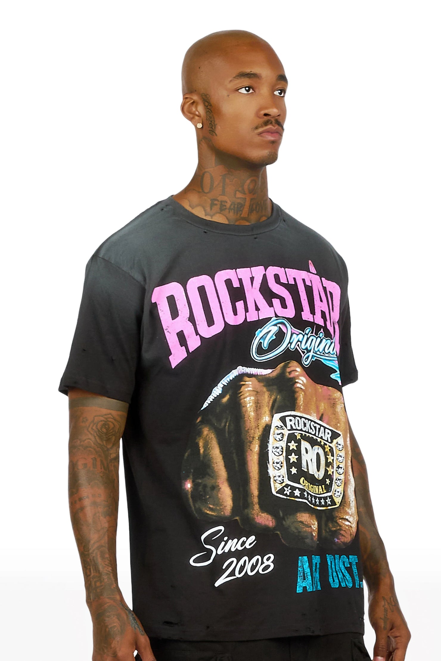Dewayne Black Oversized Graphic T-Shirt