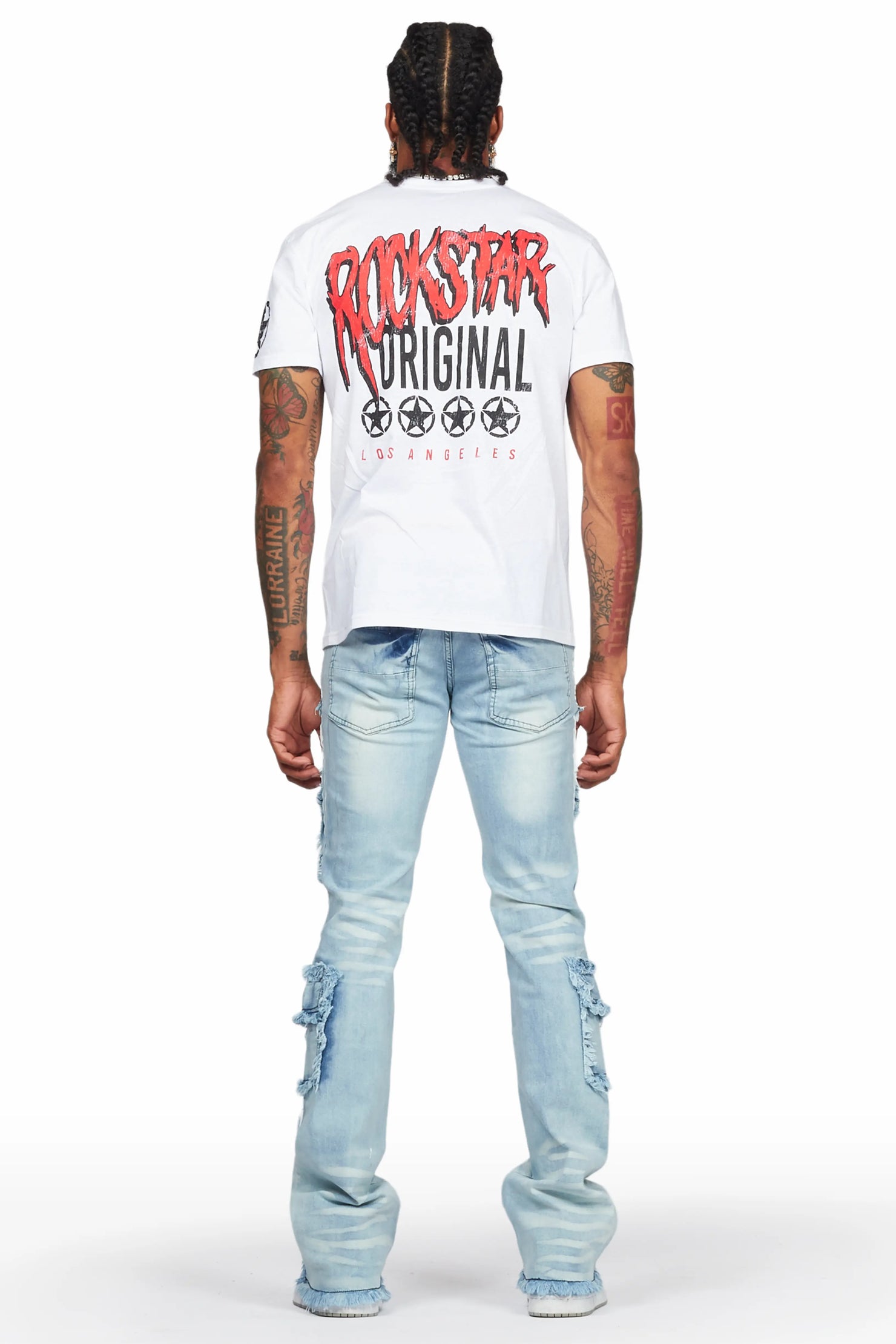 Velan Blue Painter Stacked Flare Jean