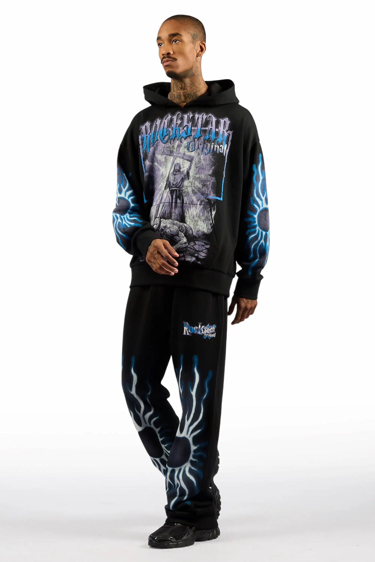 Blazer Black Hoodie/Baggy Pant Track Set