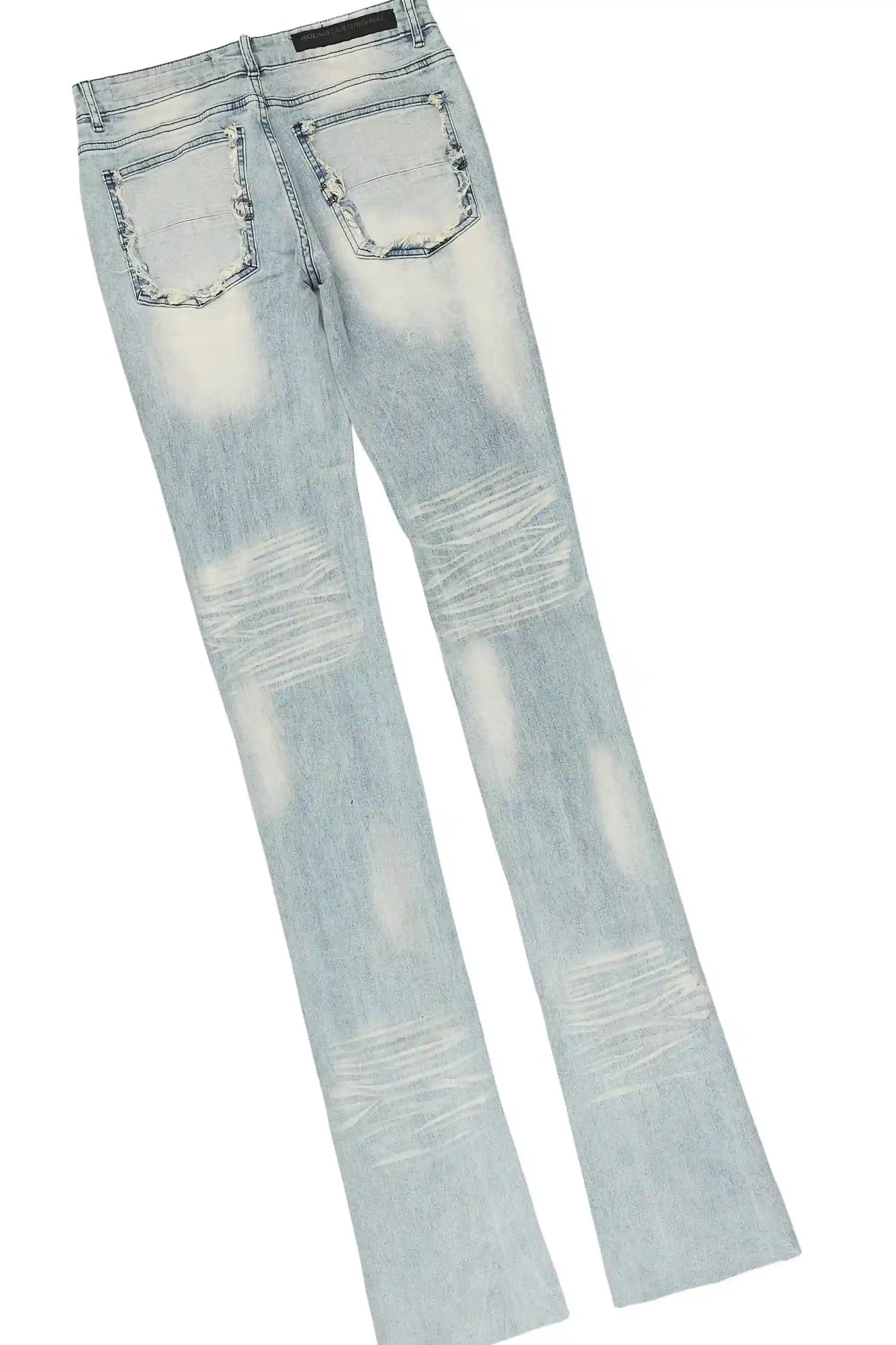 Deiter 2.0 White Oversized Graphic T-Shirt & Pooja Blue Super Stacked Flare Jean Set