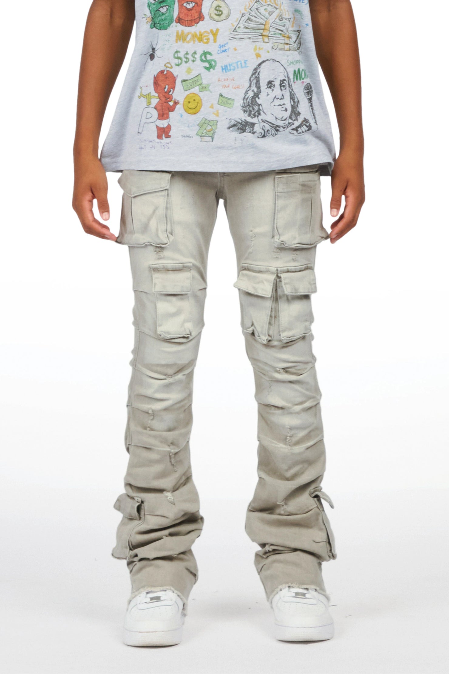 Boys Gentry Grey Stacked Flare Jean