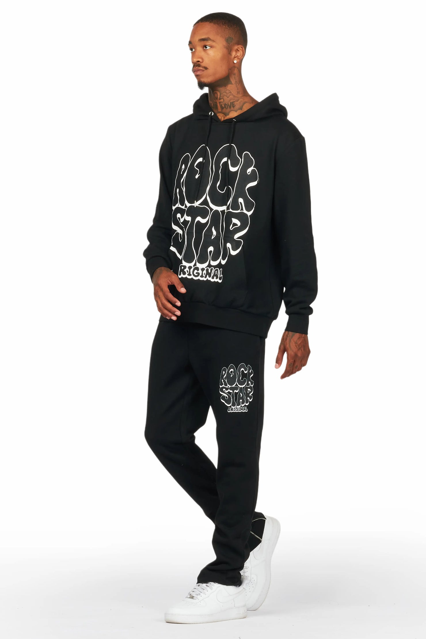 Warblen Black Slim Fit Track Set