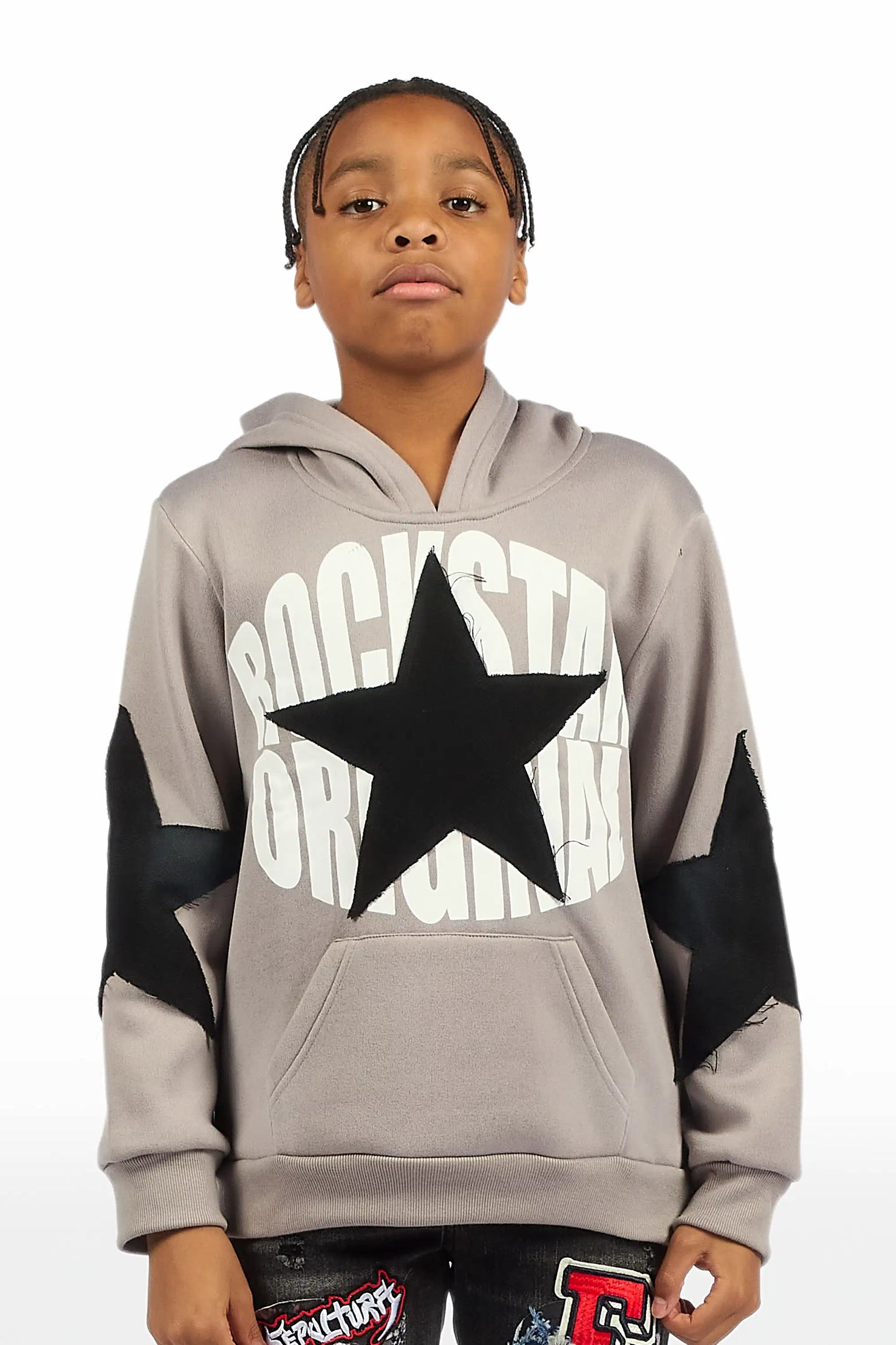 Boys States 2.0 Heather Grey Graphic Hoodie