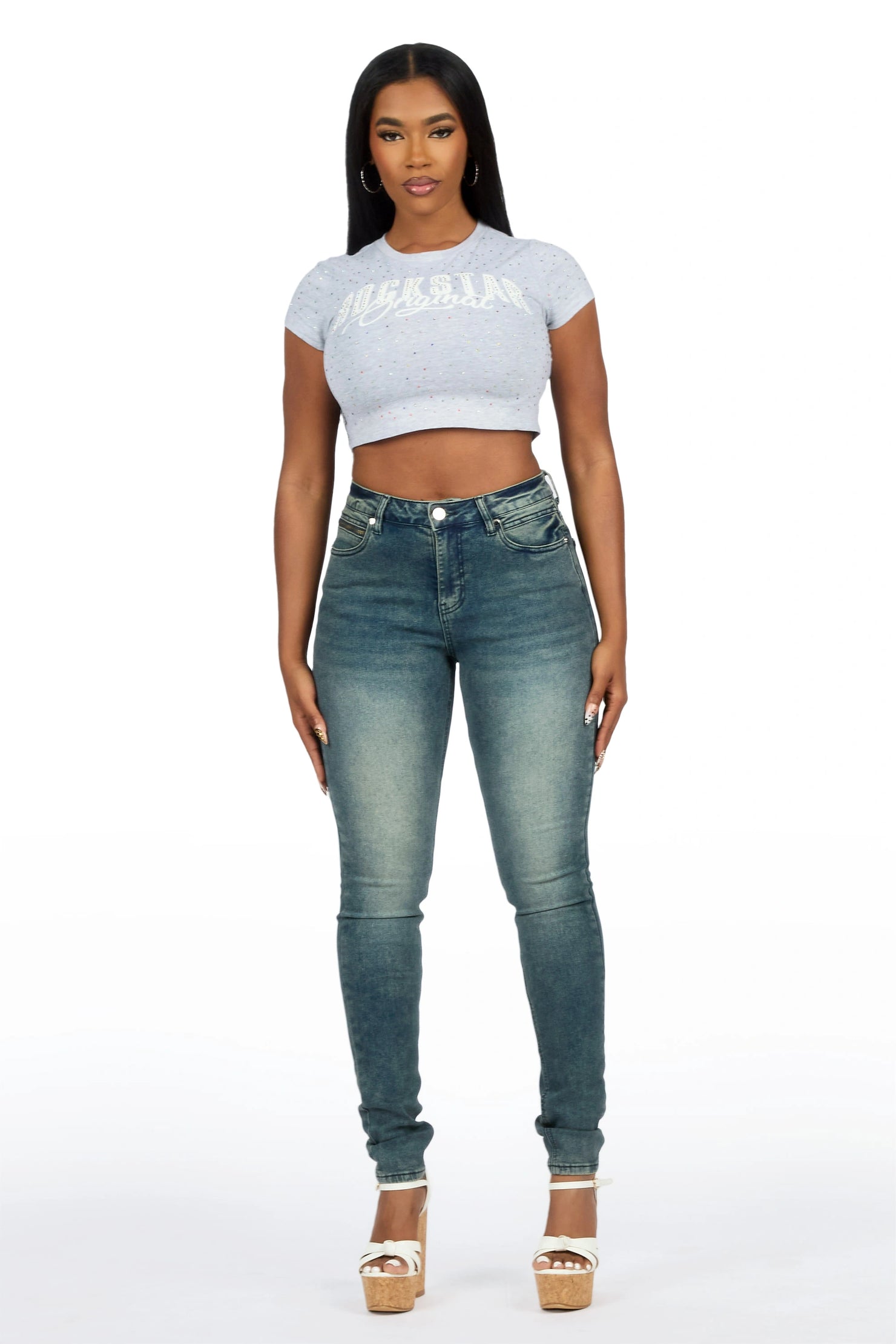 Keshona Tint Wash High Rise Stretch Skinny Jean