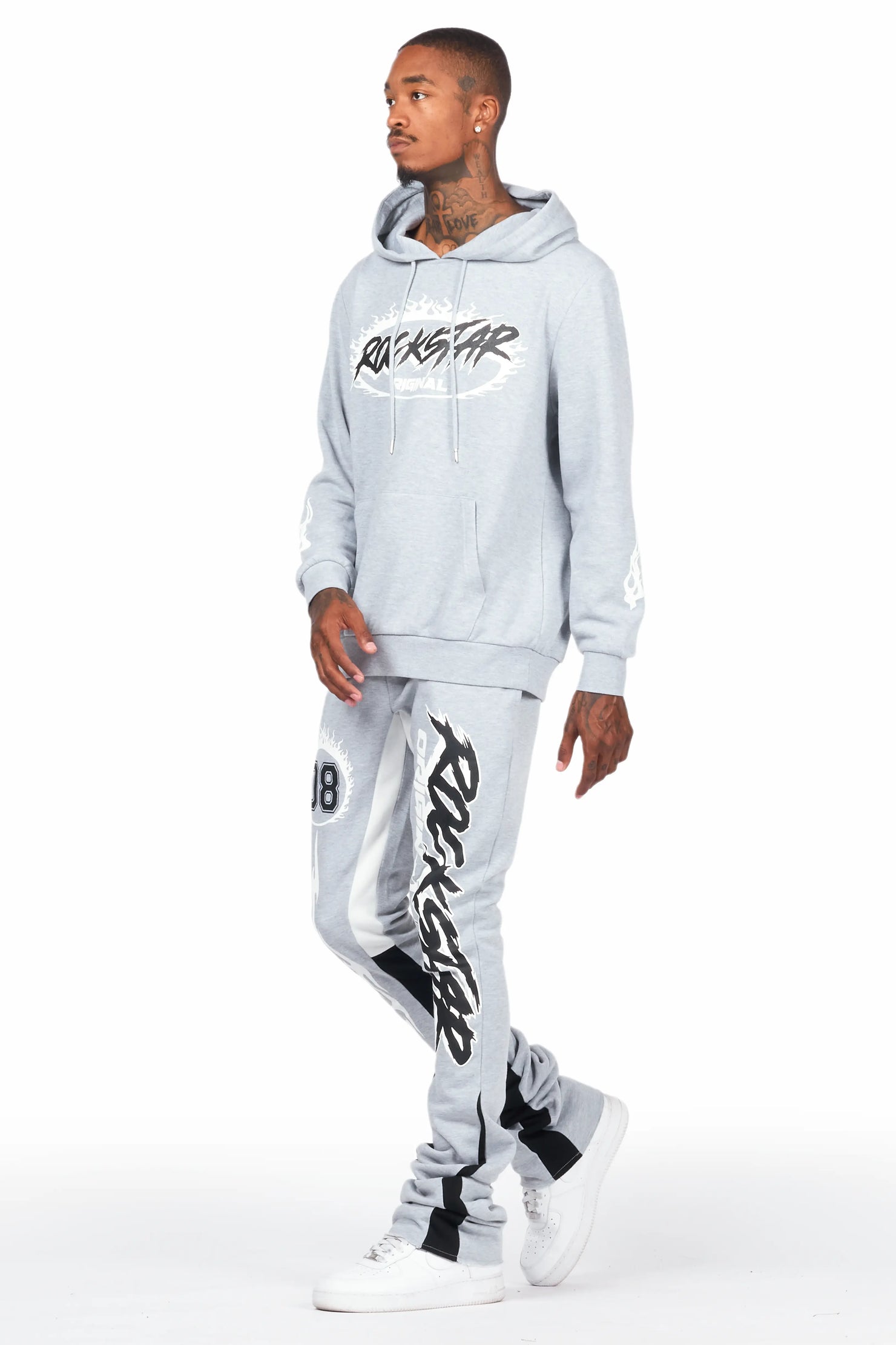 Draven Heather Grey Super Stacked Track Set