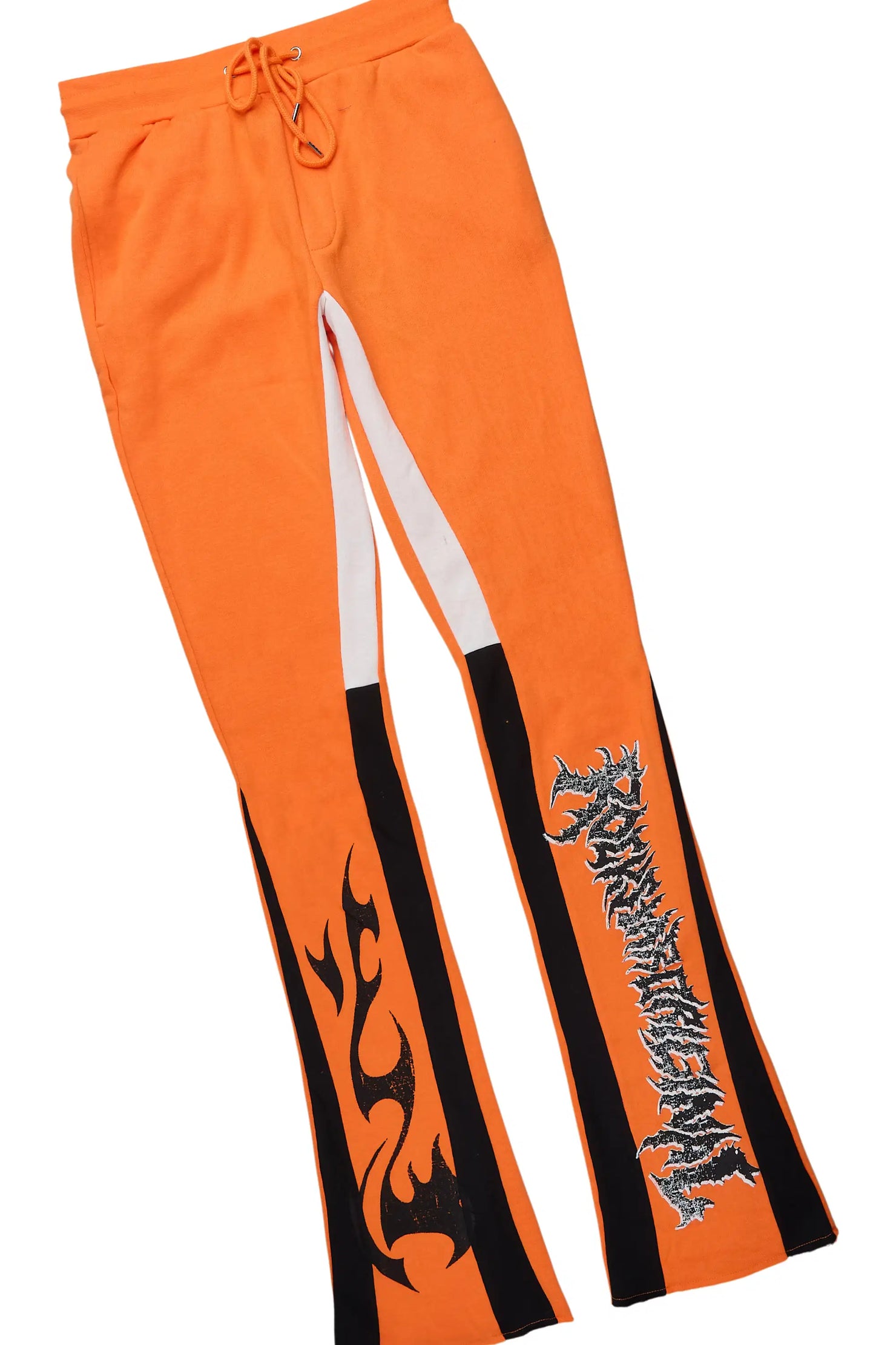 Deathrow Orange/Black Hoodie/Stacked Track Pant Set