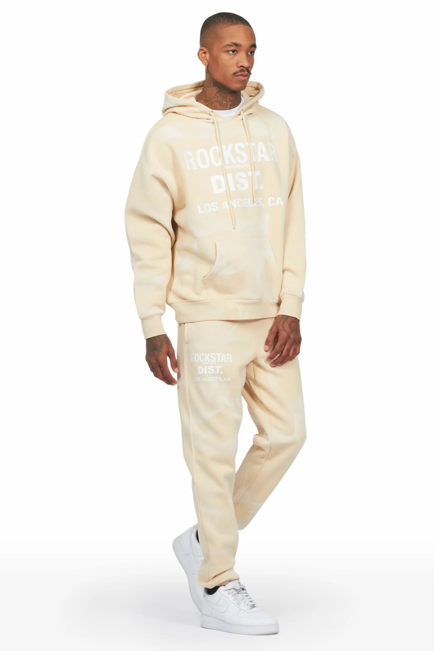 Nelly Beige Hoodie Relaxed Fit Track Set