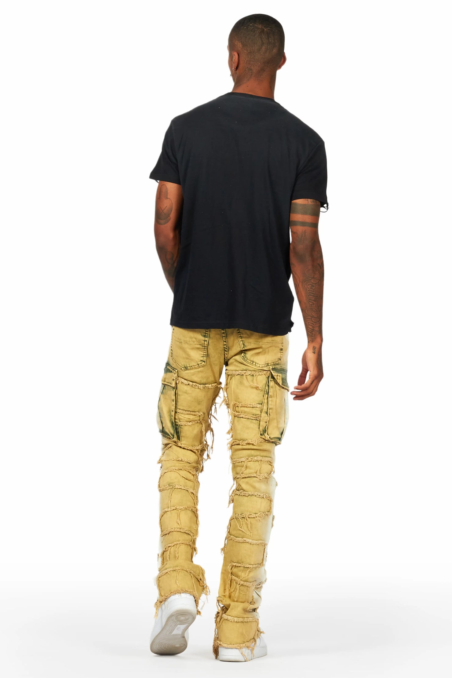 Jairo Yellow Painter Stacked Flare Jean