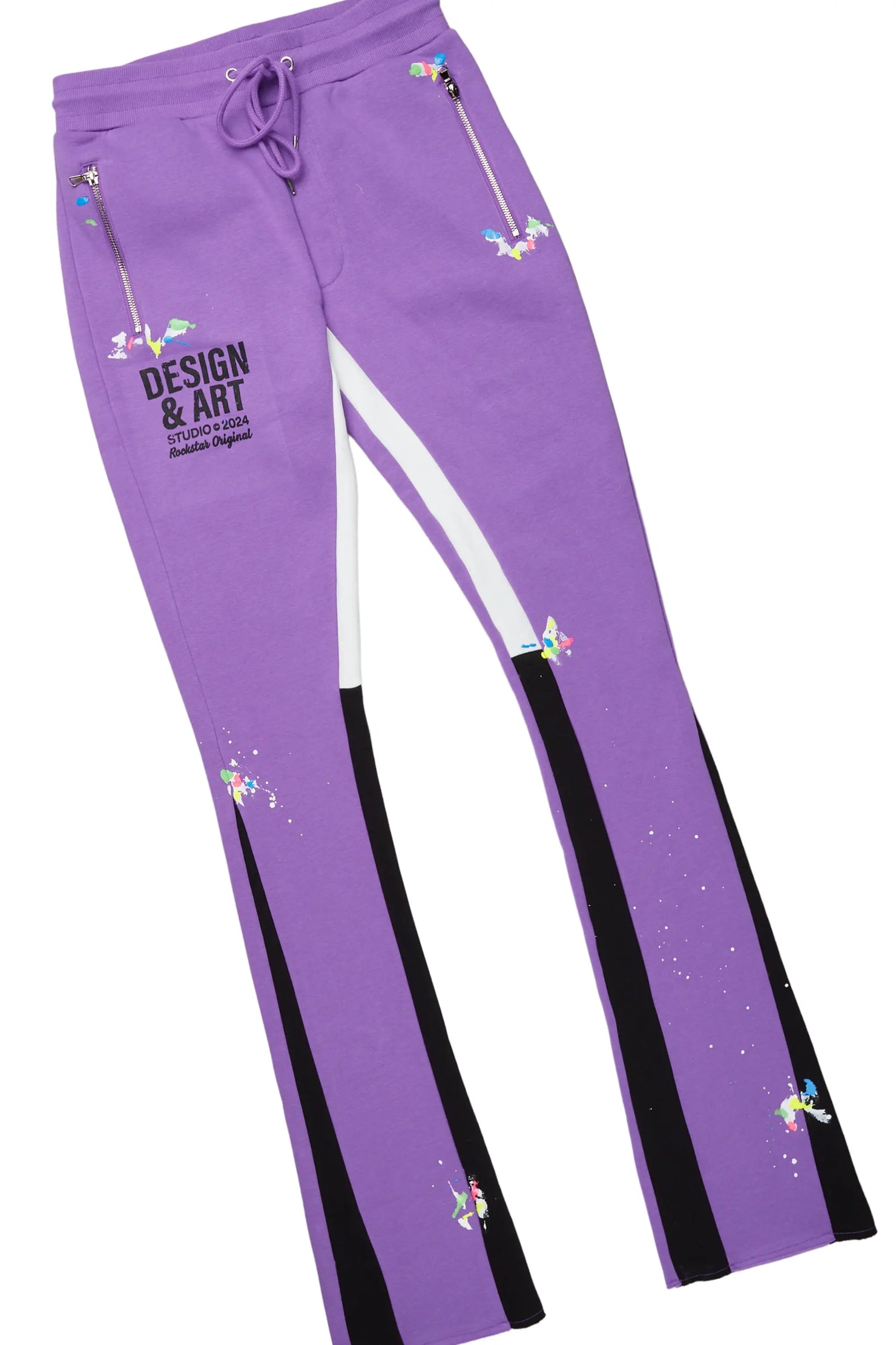 Mancha Purple/White T-Shirt Stacked Flare Track Set