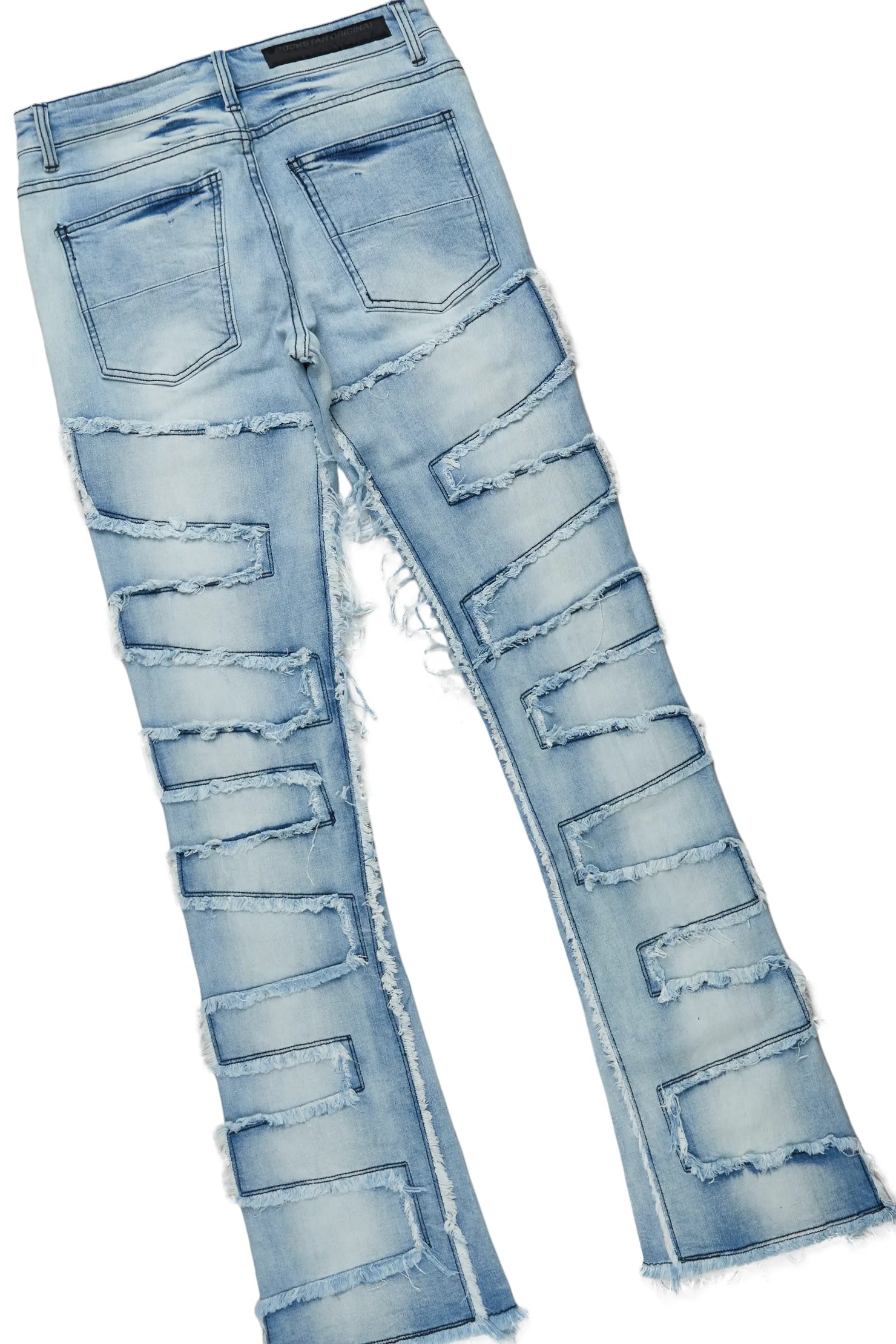 Loman Beige Oversized T-Shirt & Shake Blue Stacked Flare Jean Bundle