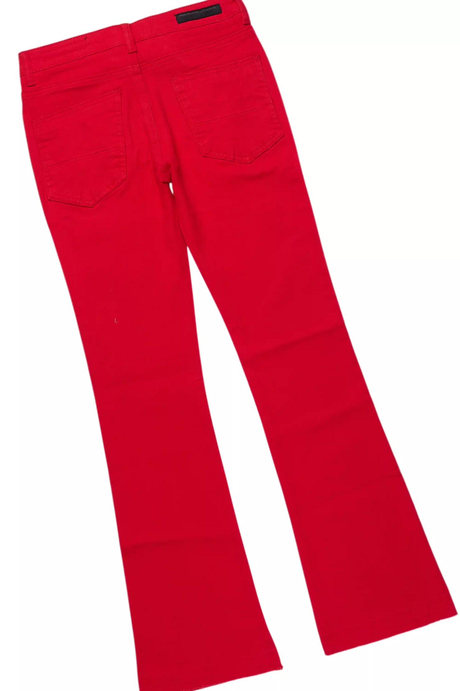 Boys Lake White/Red T-Shirt/Dag Stacked Flare Jean Set