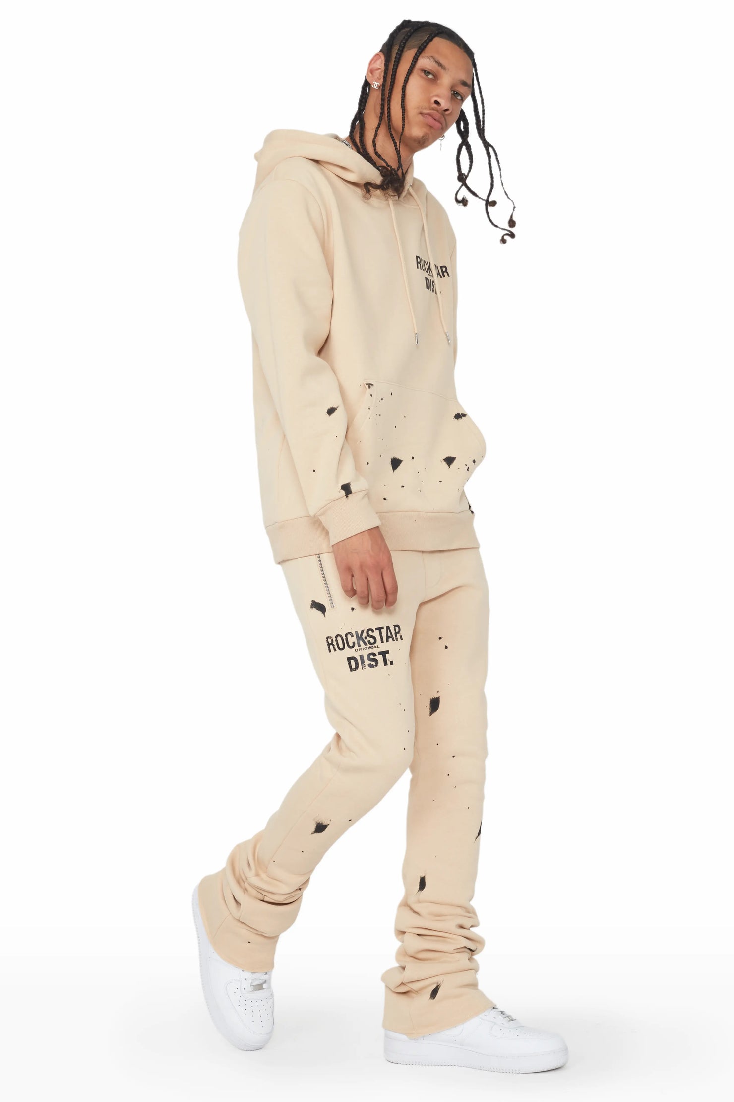 Raffer Tan Hoodie/Stacked Flare Track Set
