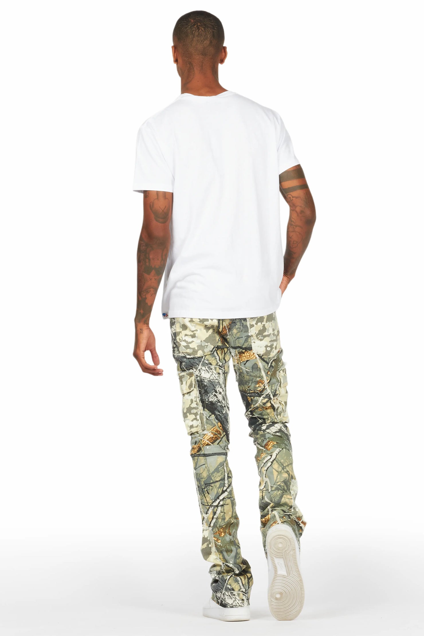 Ofra Tree Camo Stacked Flare Jean
