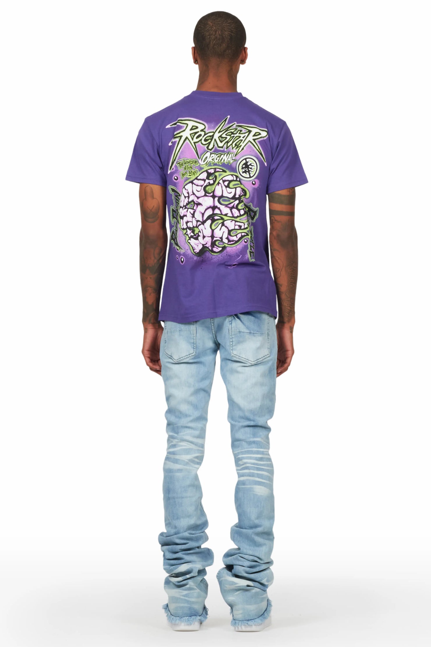 Faby Light Blue Super Stacked Flare Jean