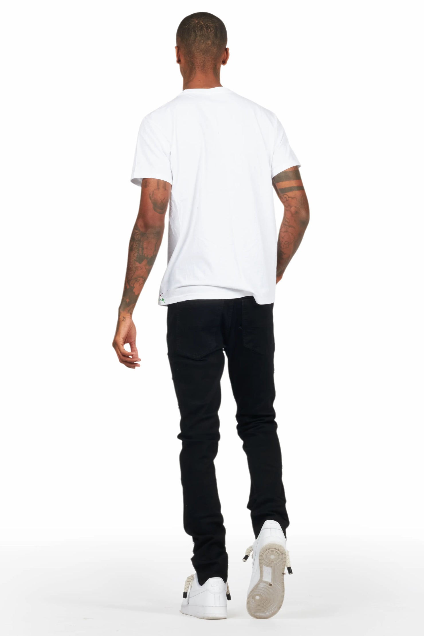 Waylon Jet Black  Frayed Slim Fit Jean