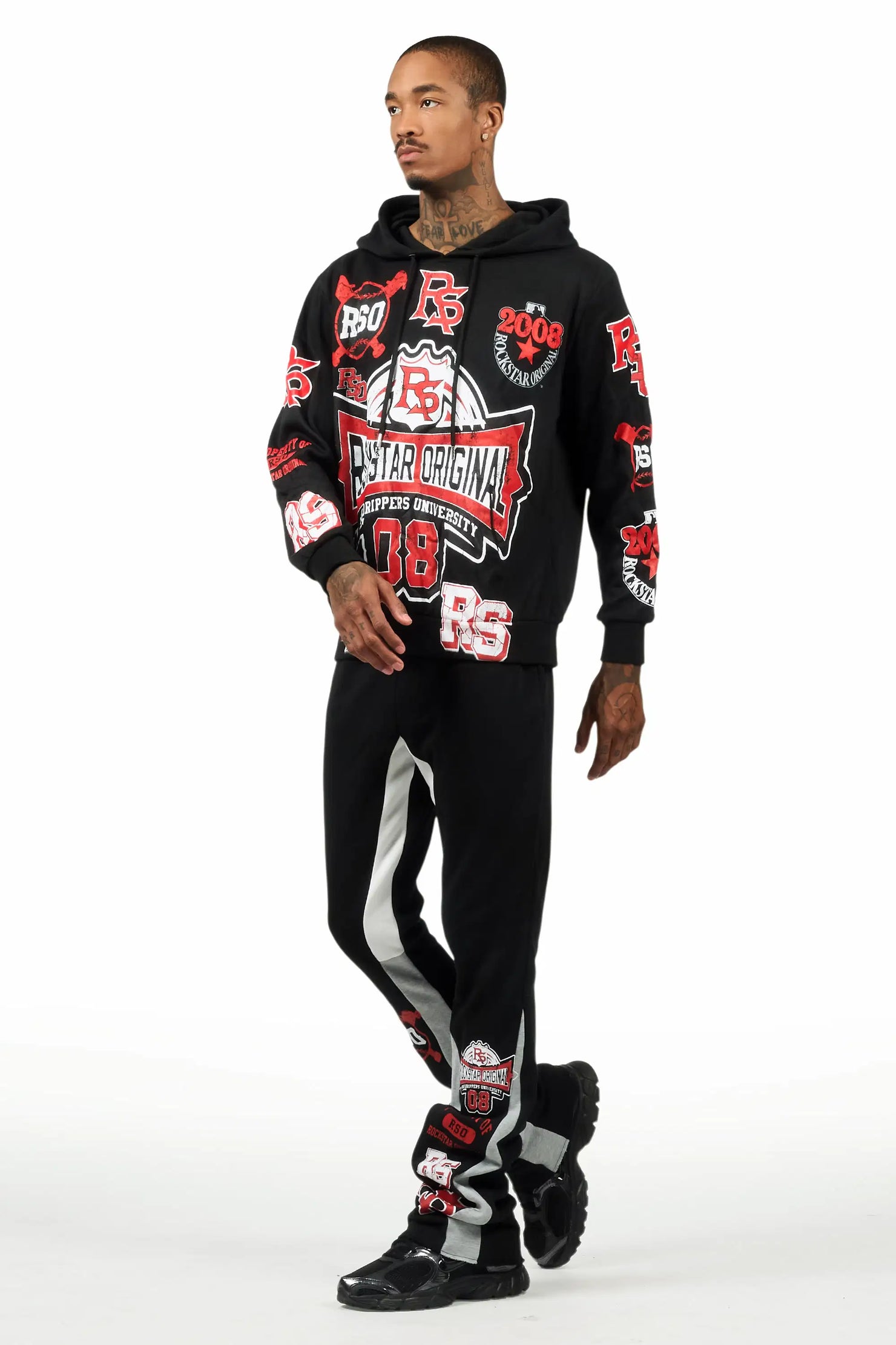 Mavrix Black Hoodie/Stacked Flare Track Set