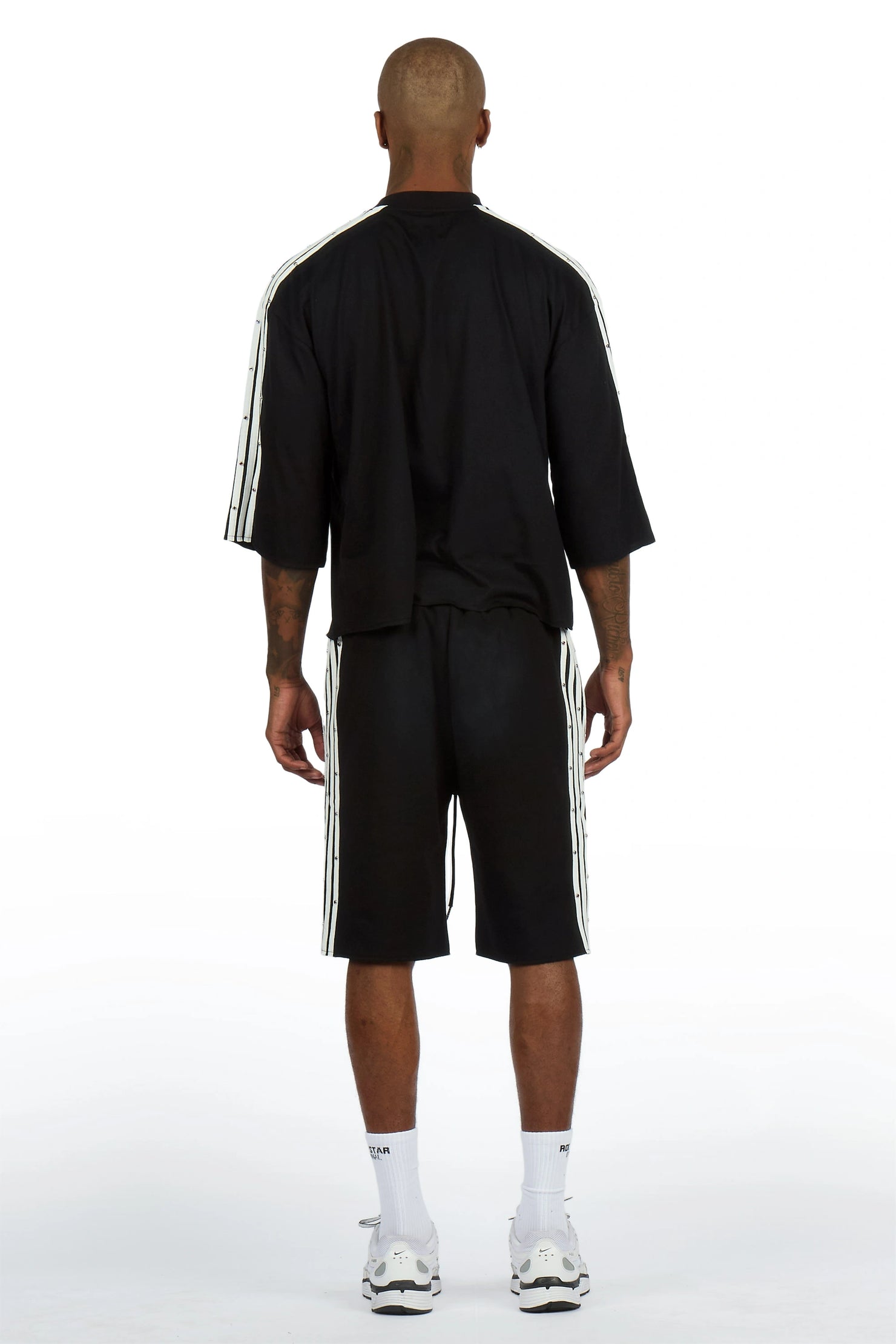 Gulis Black Rhinestone T-Shirt Short Set