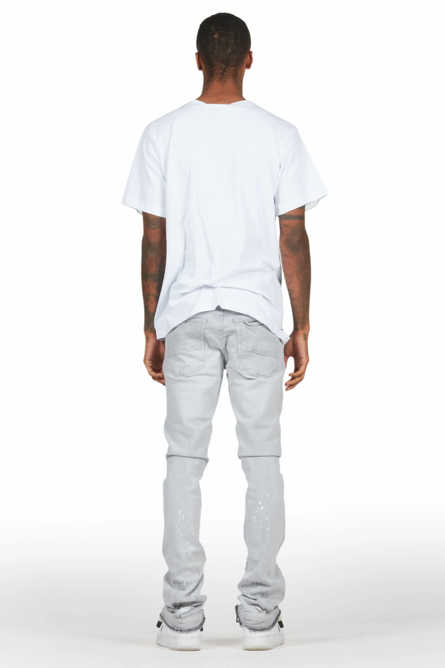 Banyan White T-Shirt/Stacked Flare Jean Set