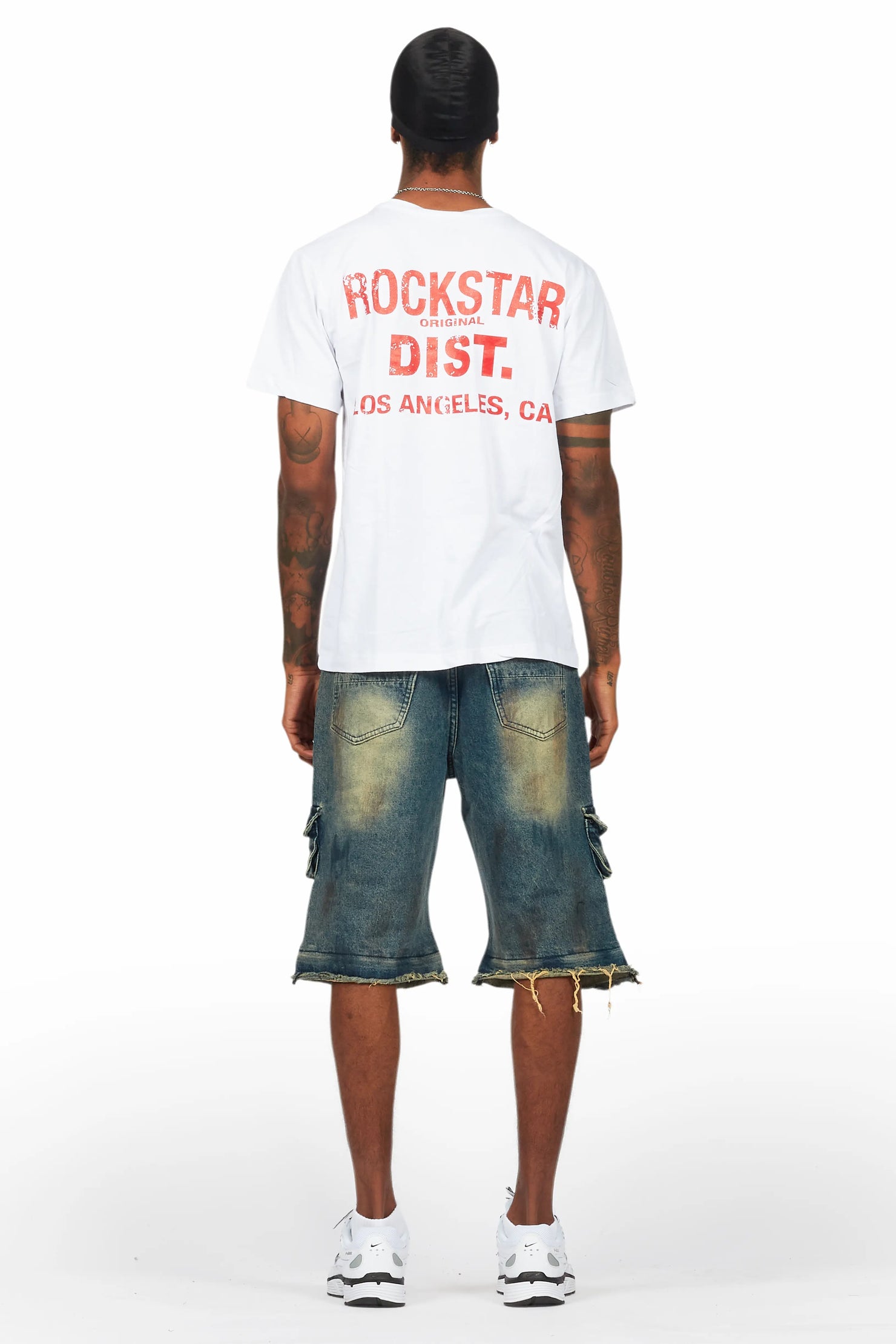 Lake White/Dark Blue T-Shirt/Denim Short Set