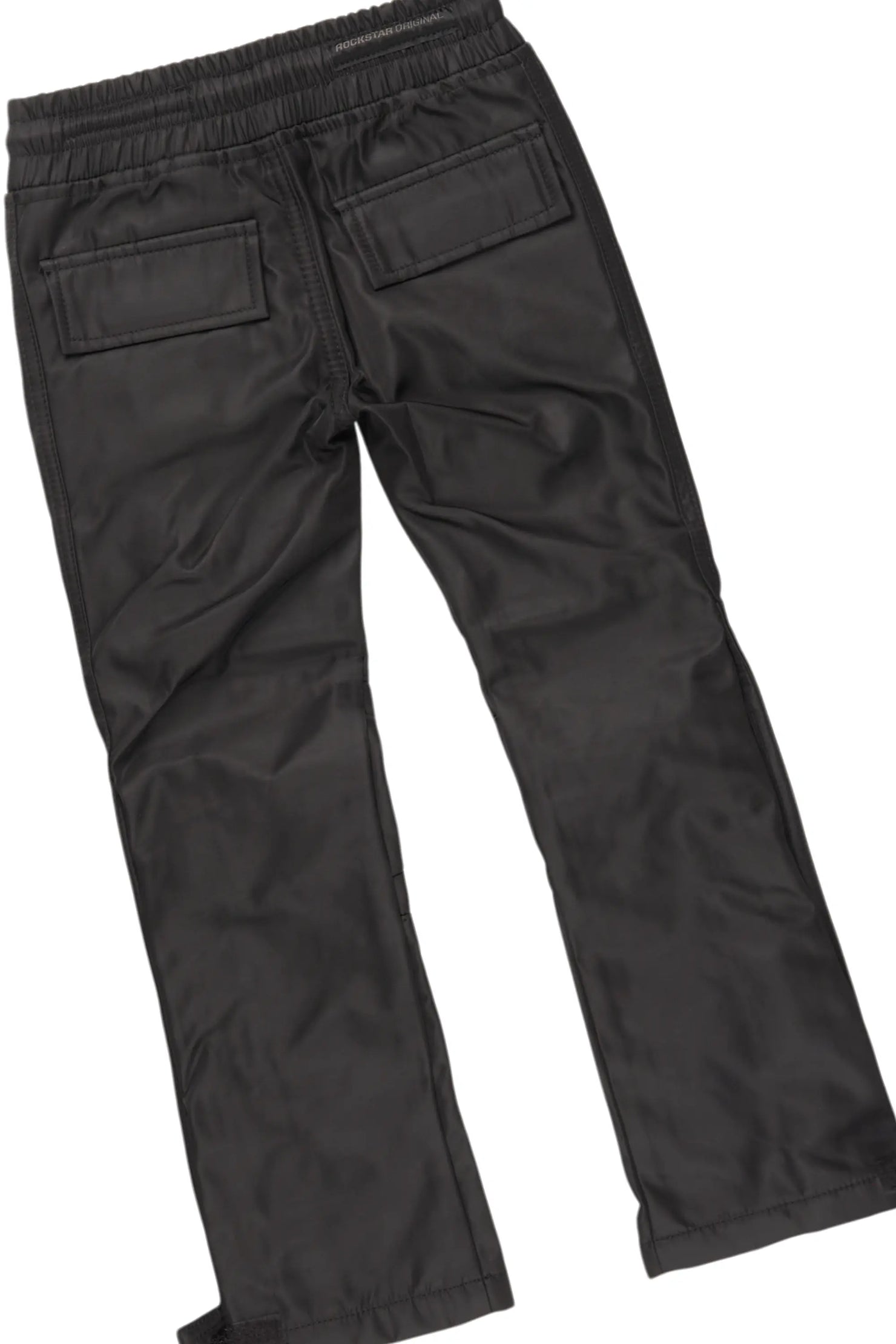 Boys Damyan Vintage Grey Hoodie/Stacked Flare Nylon Pant Set