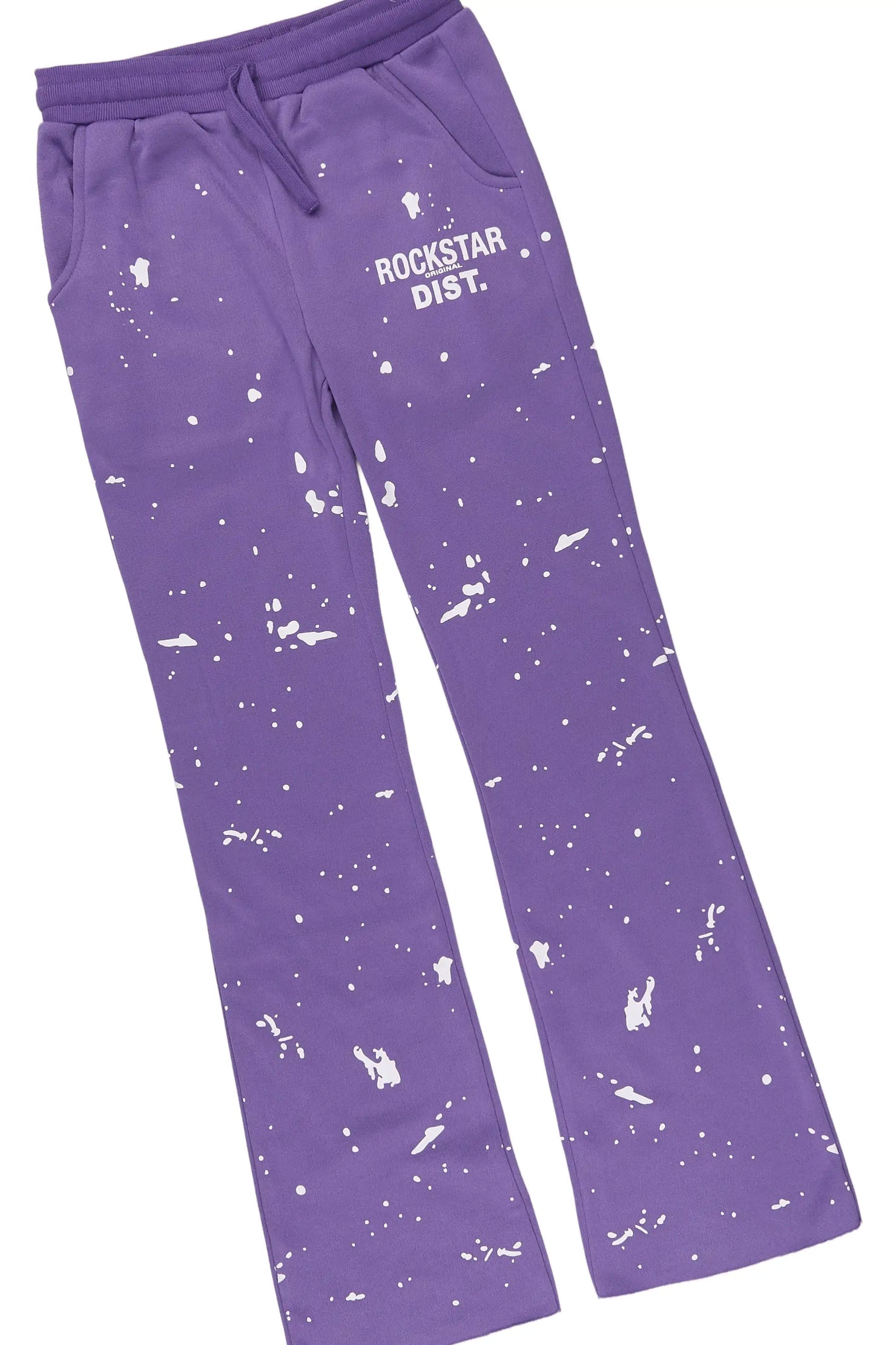 Girls Hadley Purple Hoodie Stacked Flare Track Set