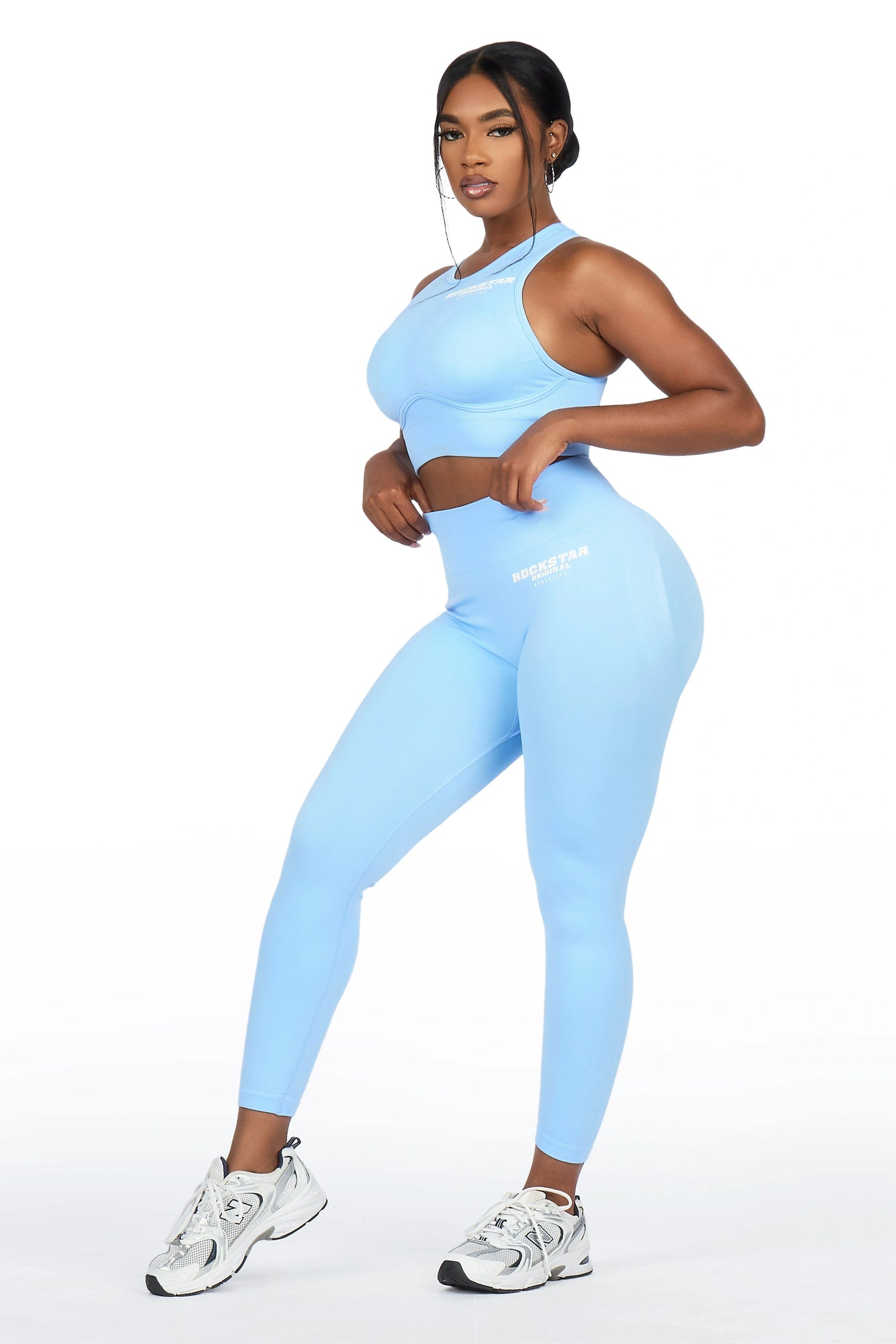 Brevyn Blue Tank Active Legging Set