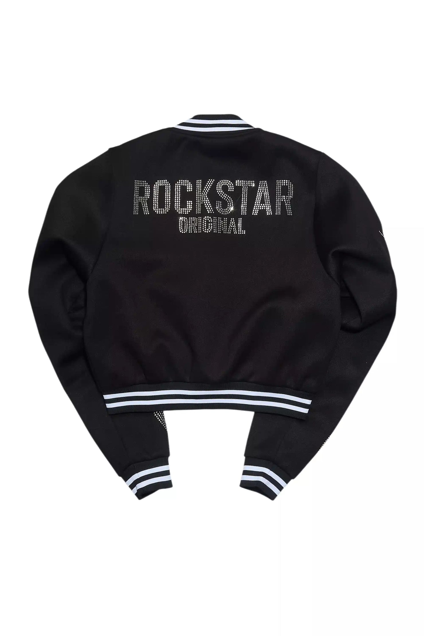 Beunca Black Rhinestone Varsity Jacket