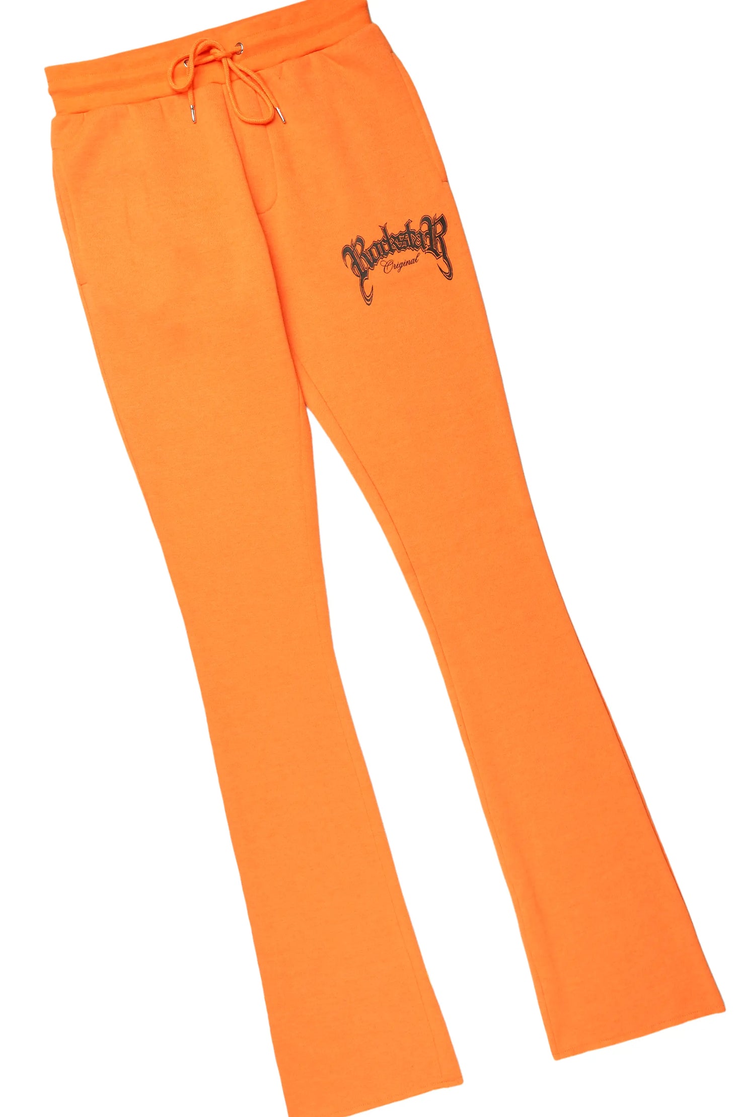 Yarden Orange Graphic Hoodie/Stacked Flare Pant Track Set