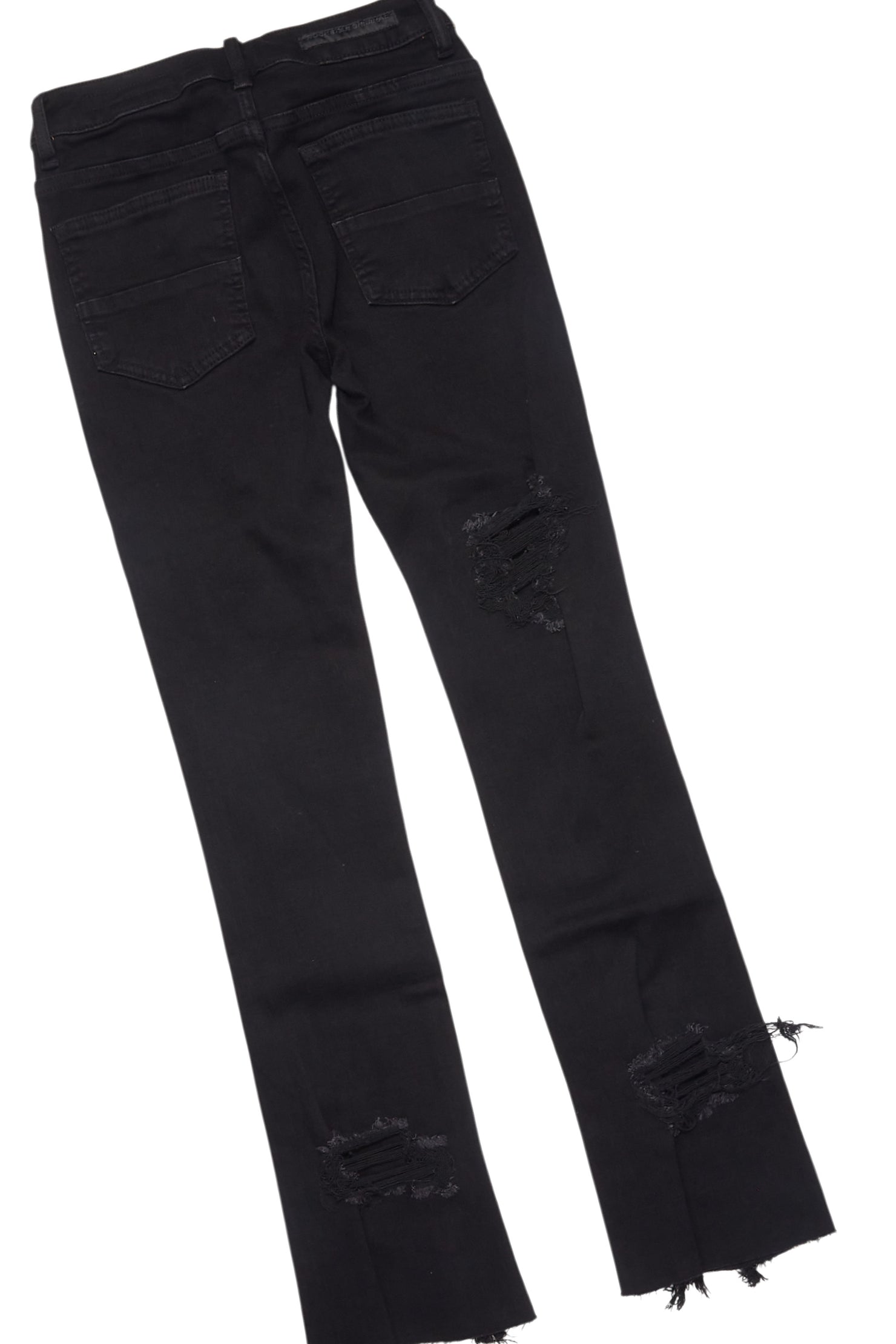 Boys Amos Black/White T-Shirt/Stacked Flare Jean Set